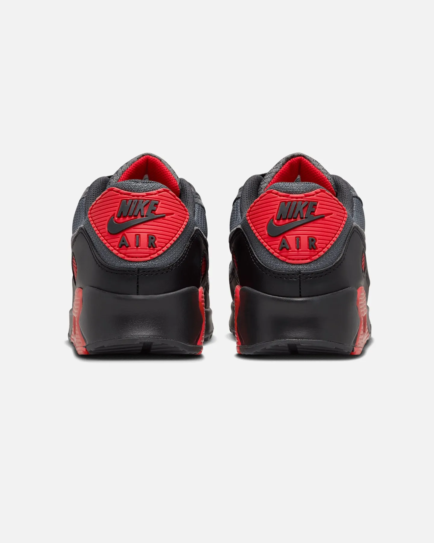 Nike Air Max 90 Black/Smoke Grey/Fire Red Leg Long