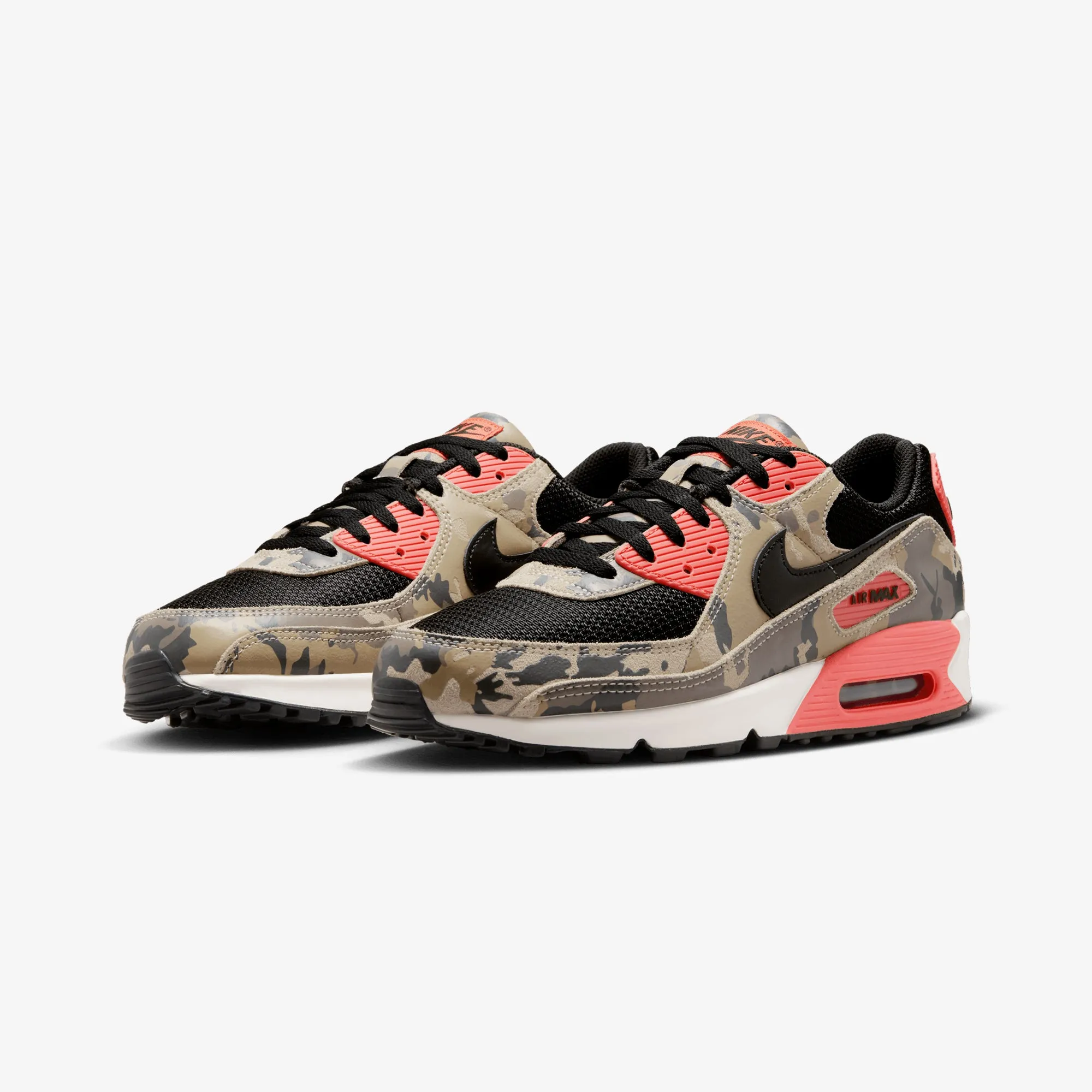 Nike | AIR MAX 90 { LT KHAKI/BLACK-MAGIC EMBER-MINK BROWN Low Top Design
