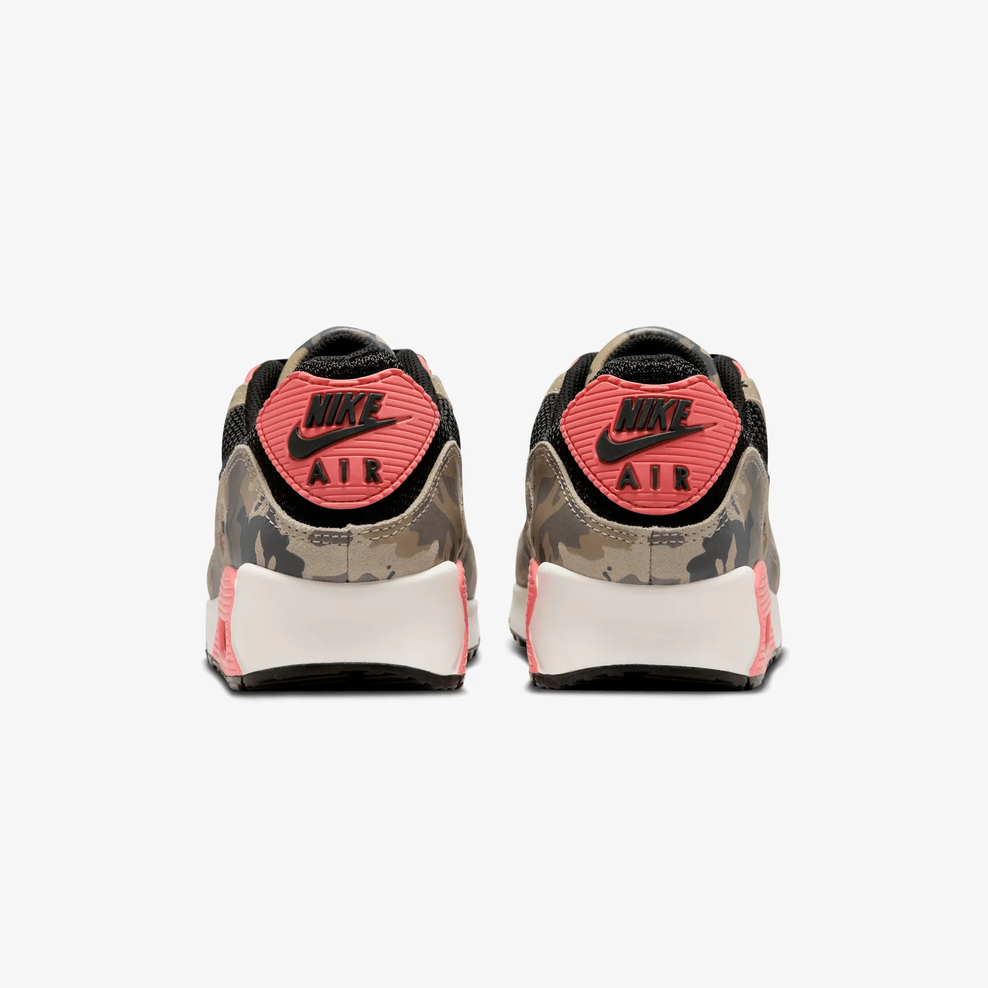 Nike | AIR MAX 90 { LT KHAKI/BLACK-MAGIC EMBER-MINK BROWN Breathable side Kinetic Motion Engine