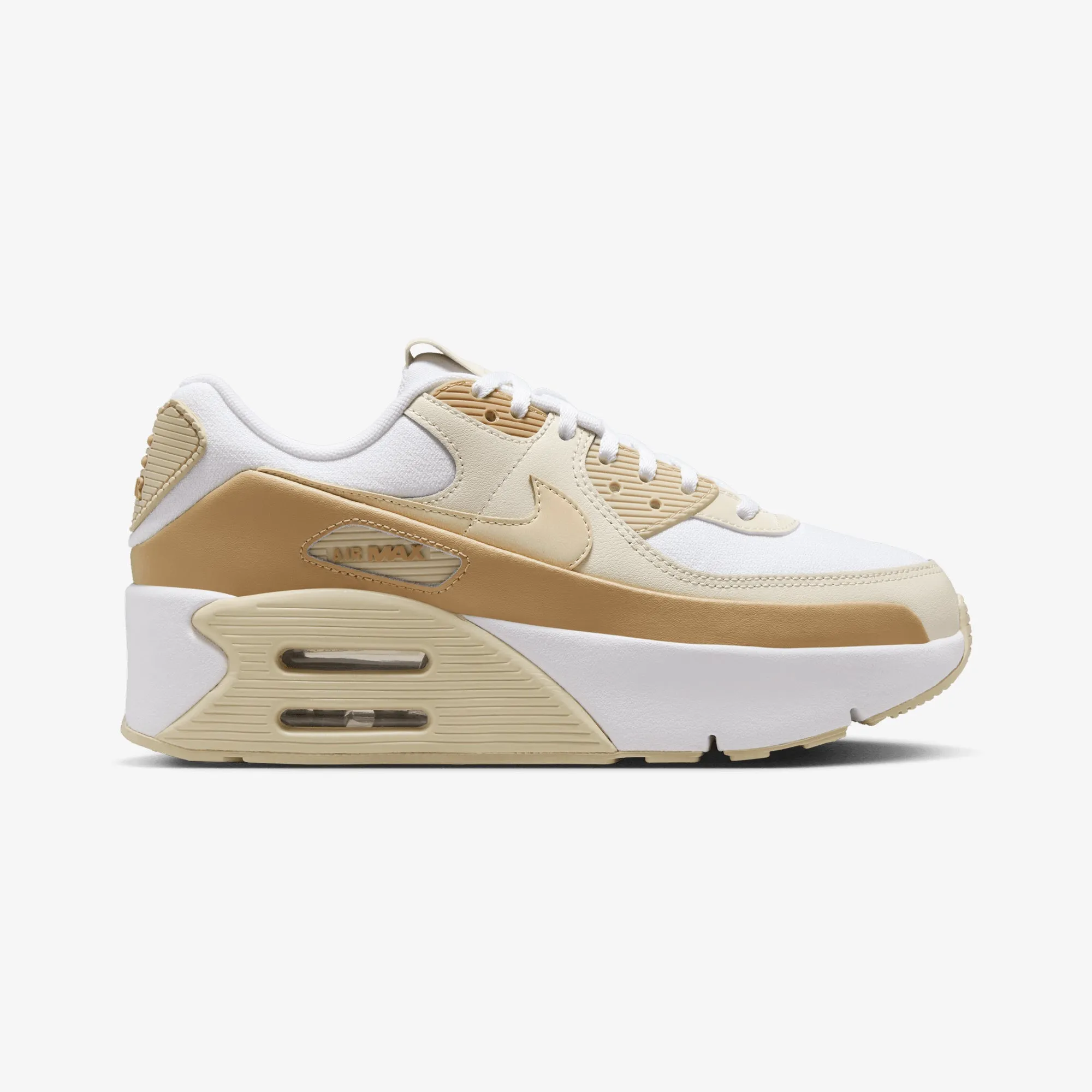 Multi Layer Cushioning ScratchResistantSurface Nike | AIR MAX 90 LV8 { WHITE/TEAM GOLD-CLUB GOLD-COCONUT MILK