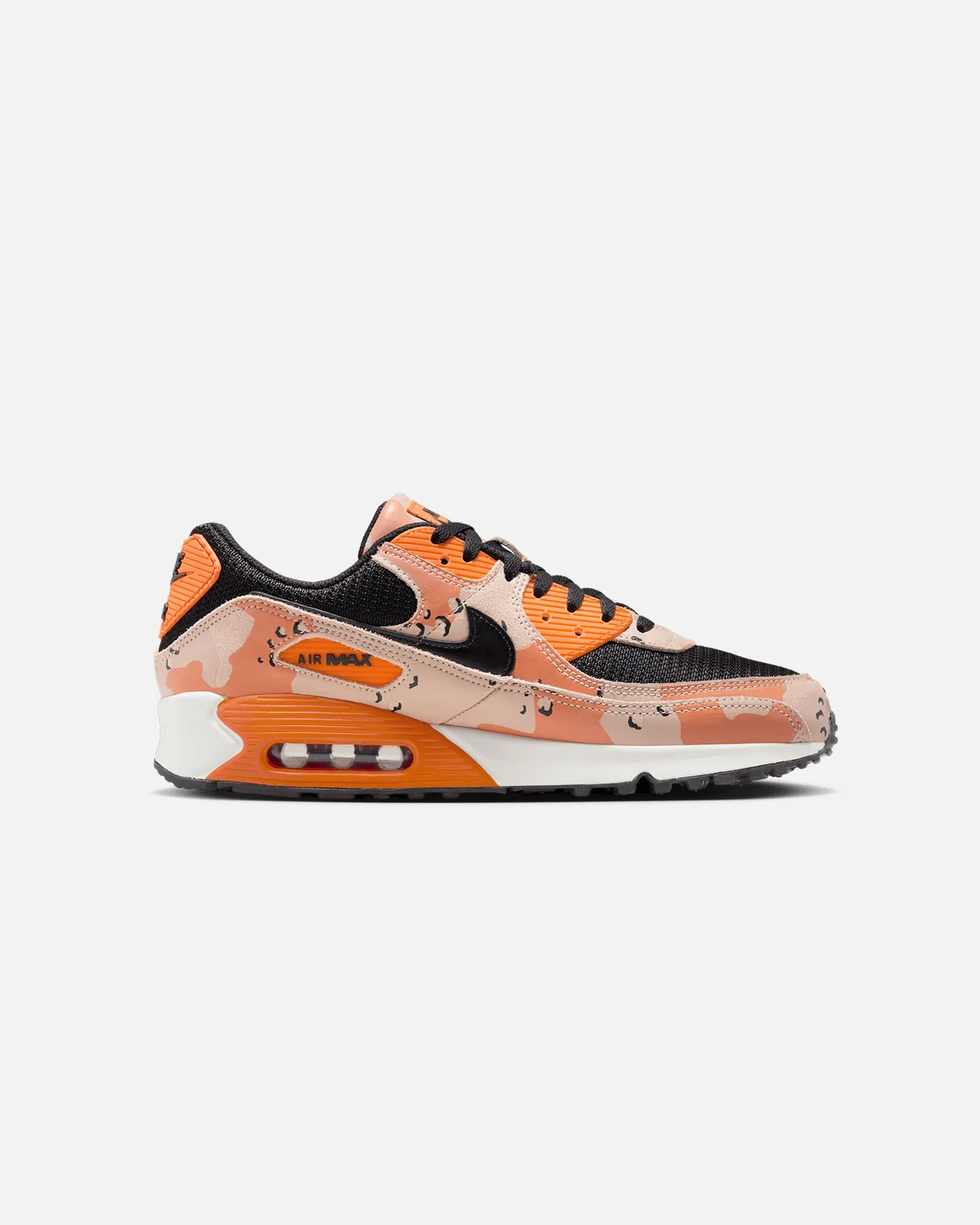 Nike Air Max 90 Premium "Camo" Beige/Black/Safety Orange Flexible Fit Frequent Travelers