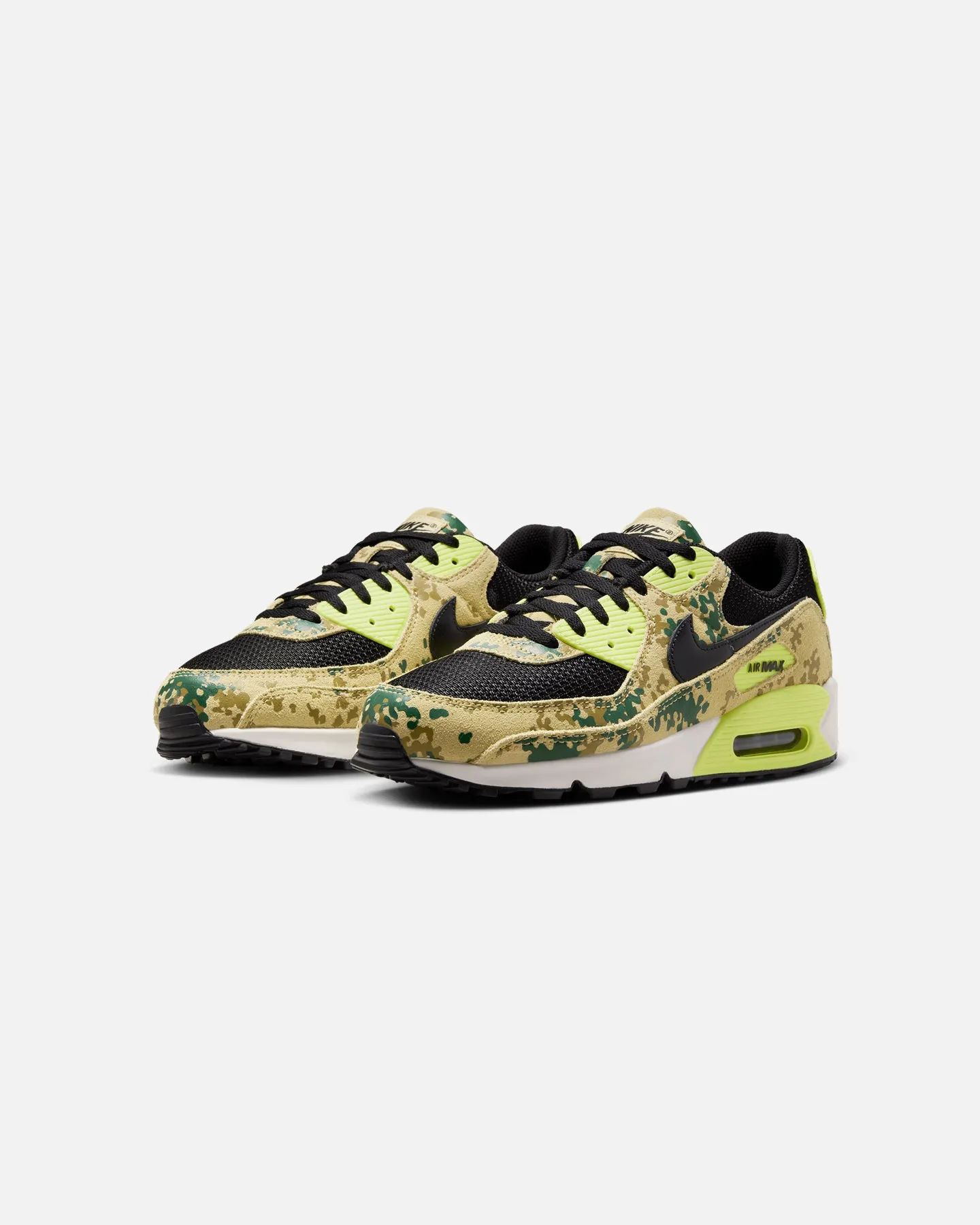 Clean White Nike Air Max 90 Premium "Camo" Team Gold/Black
