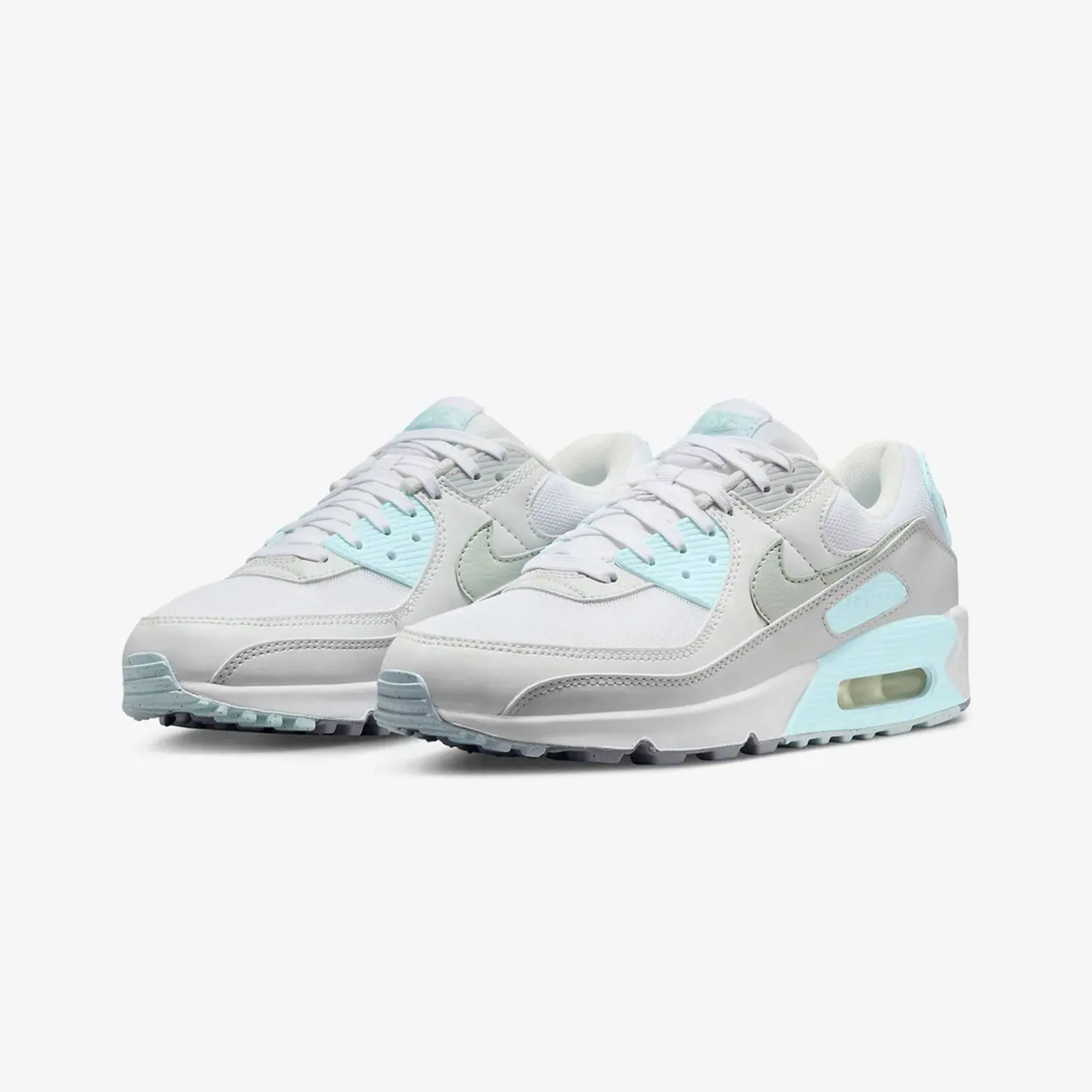 Flex Grip NIKE | AIR MAX 90 { WHITE/LIGHT SILVER-GLACIER BLUE