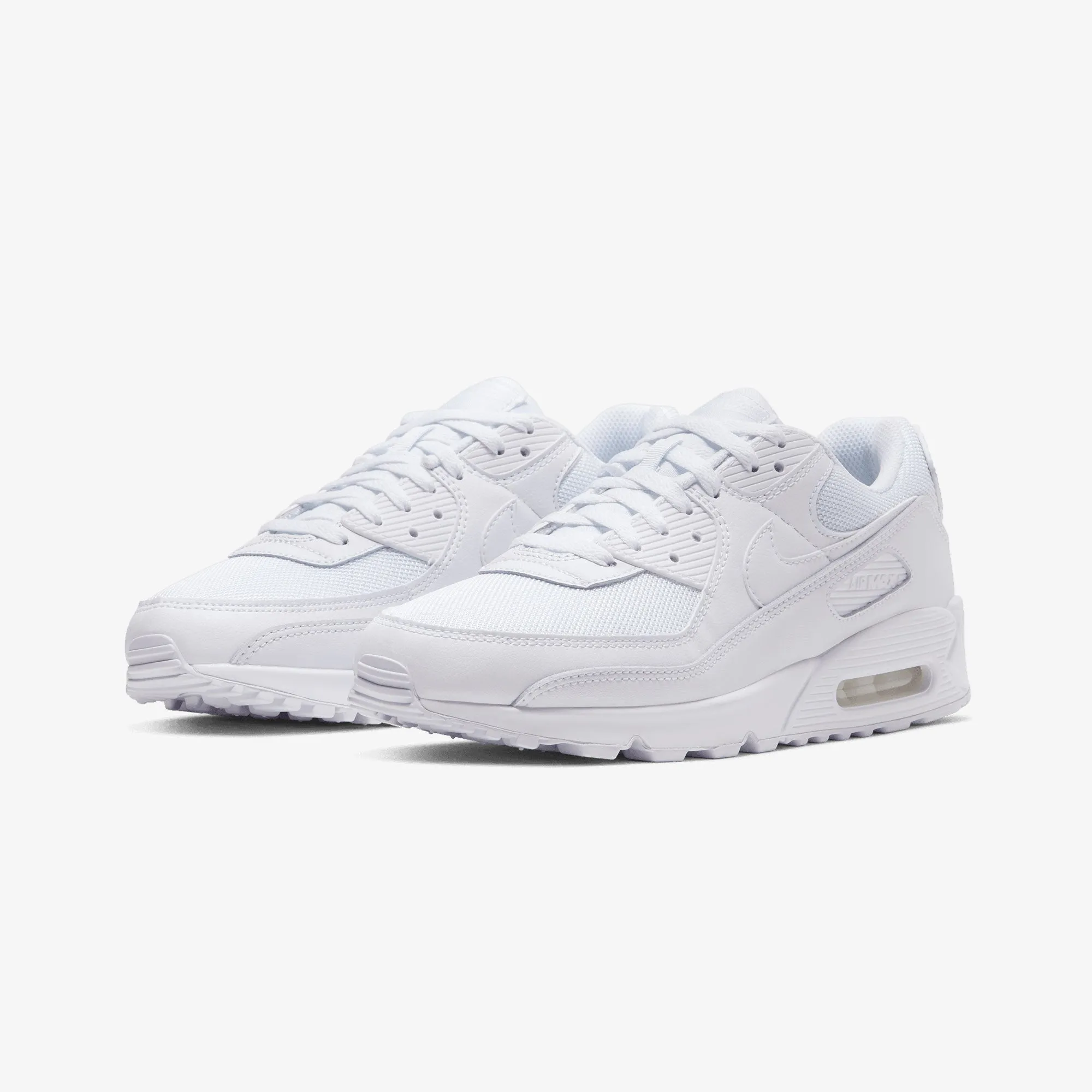NIKE | AIR MAX 90 { WHITE/WHITE-WHITE-WOLF GREY Bacterial Inhibition Multi-functional lining