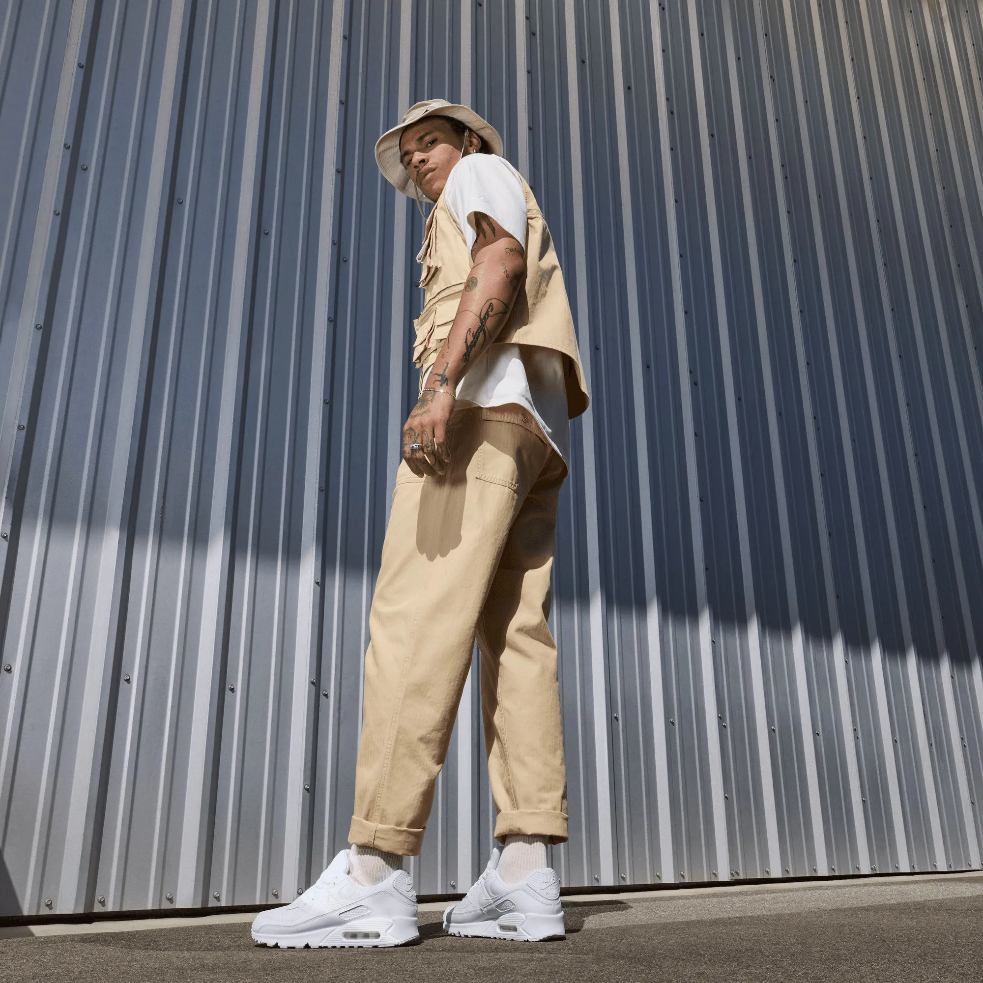 Comfort Runner Lightweight Cushioning NIKE | AIR MAX 90 { WHITE/WHITE-WHITE-WOLF GREY