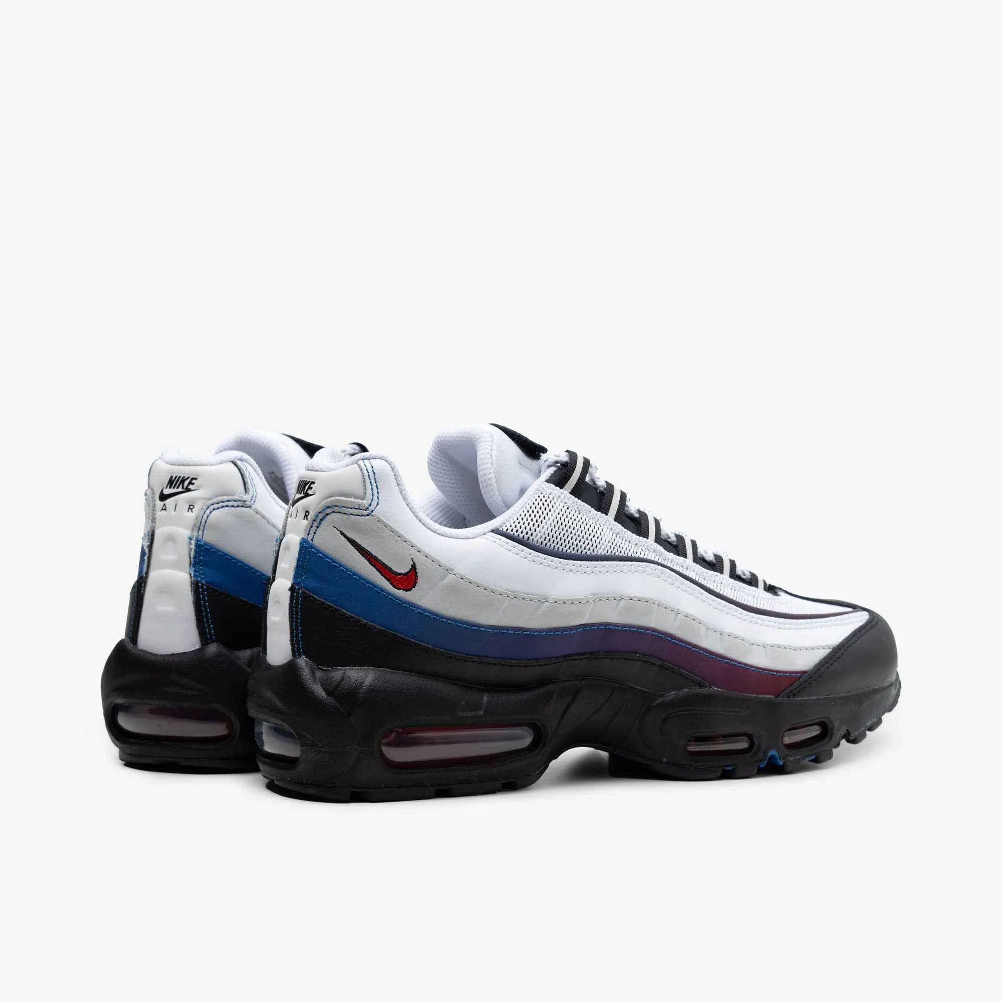 Nike Air Max 95 PRM White / University Red - Blue Jay Trendy Wear Athletic Fit