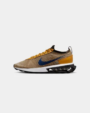 Nike Air Max Flyknit Racer Next Nature Elemental Gold/Hyper Royal-Gold Suede World Walk Stretch Fabric Active People