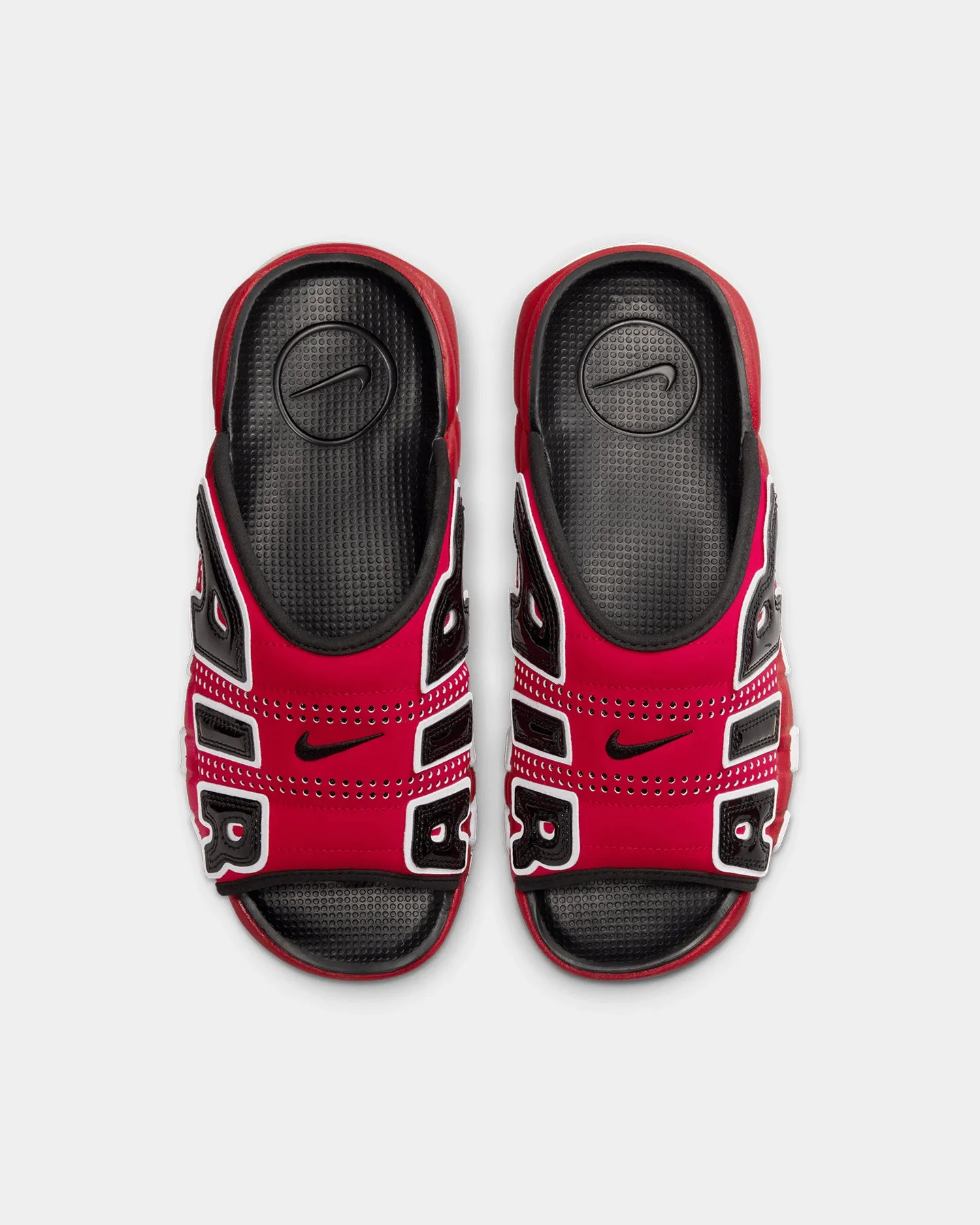 Pure Black Scandi Clean Nike Air More Uptempo Slide University Red/White