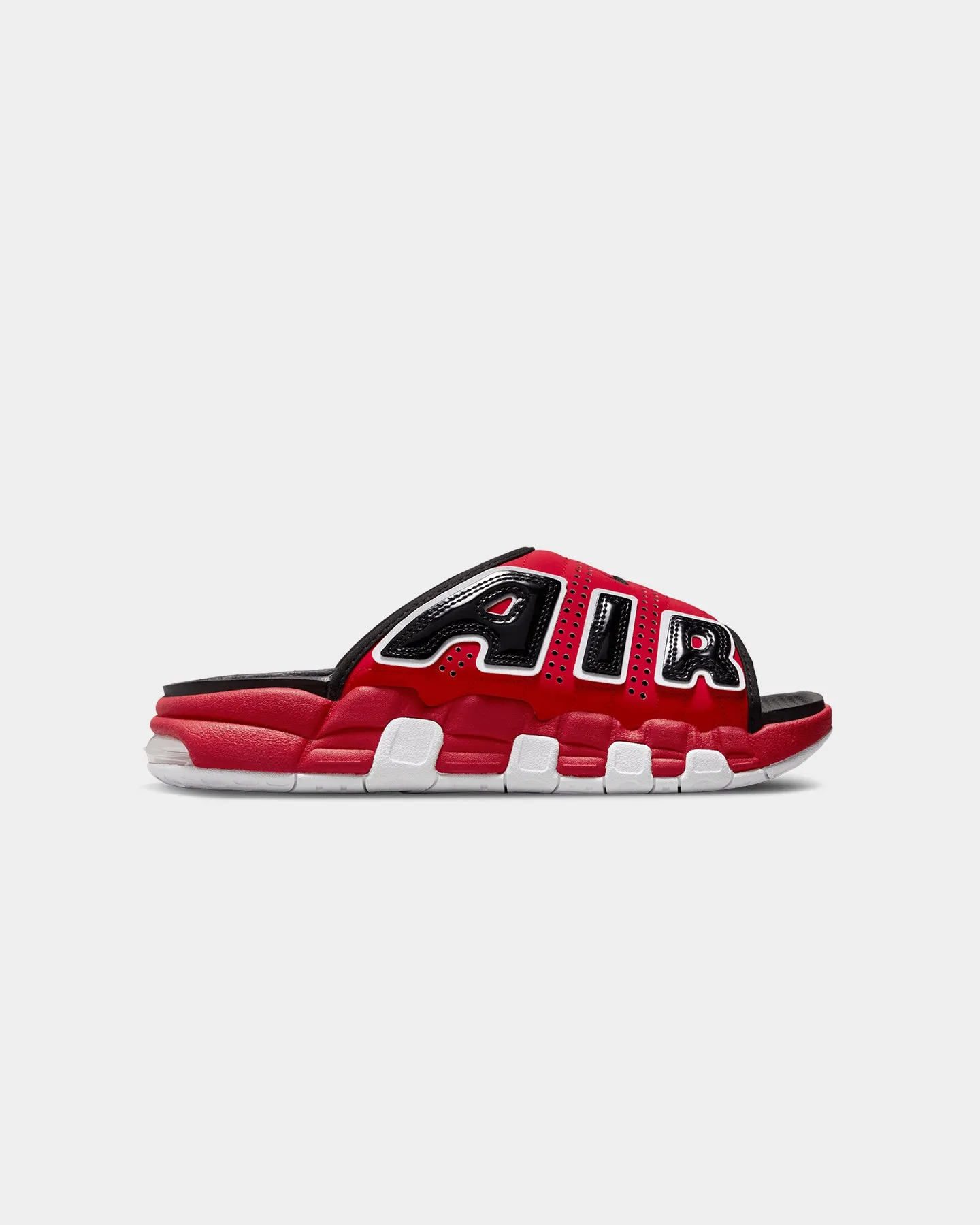 Shine Bright Slip On Nike Air More Uptempo Slide University Red/White