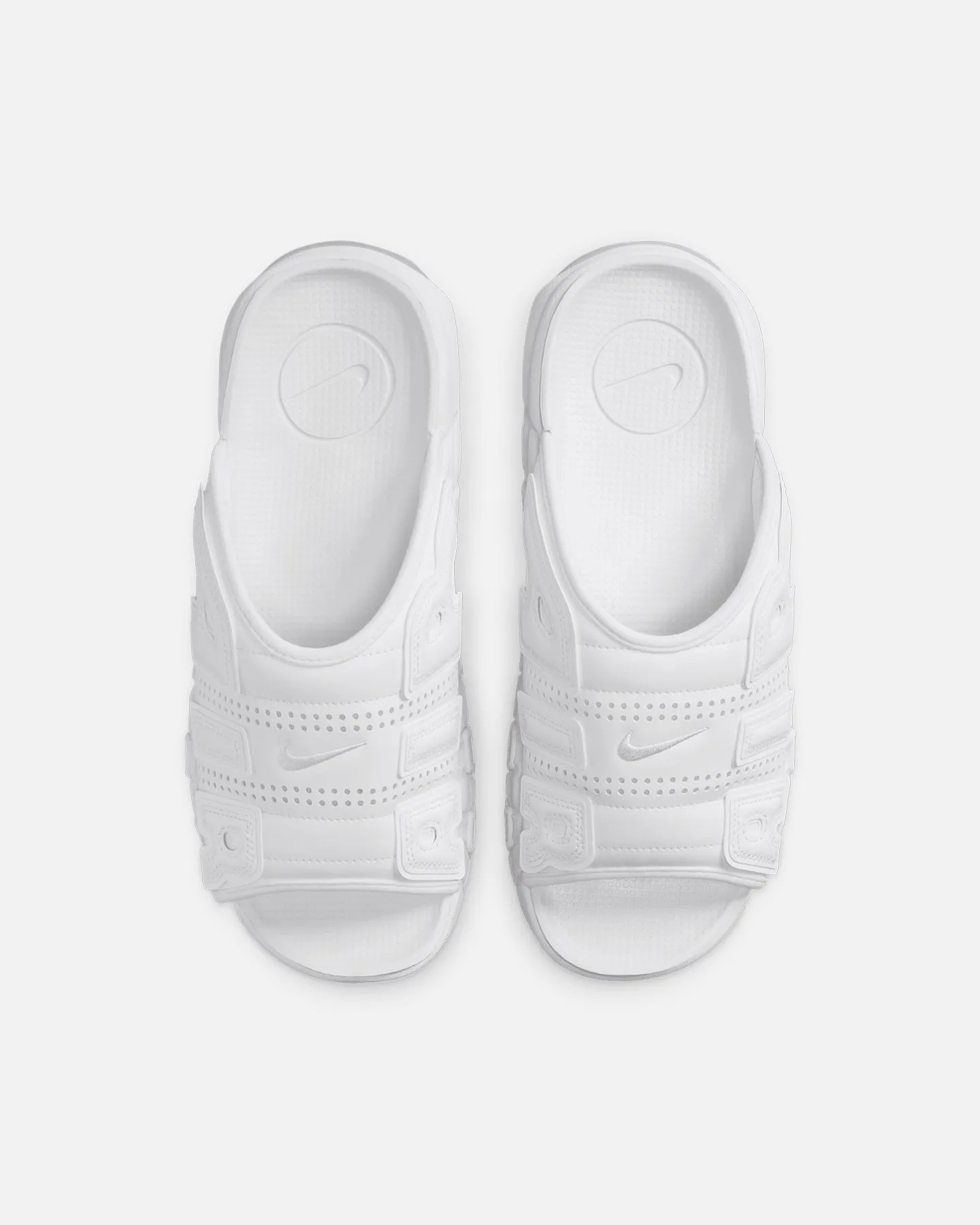 Wet Land Feather Light Cold Weather Nike Air More Uptempo Slides White/White-White