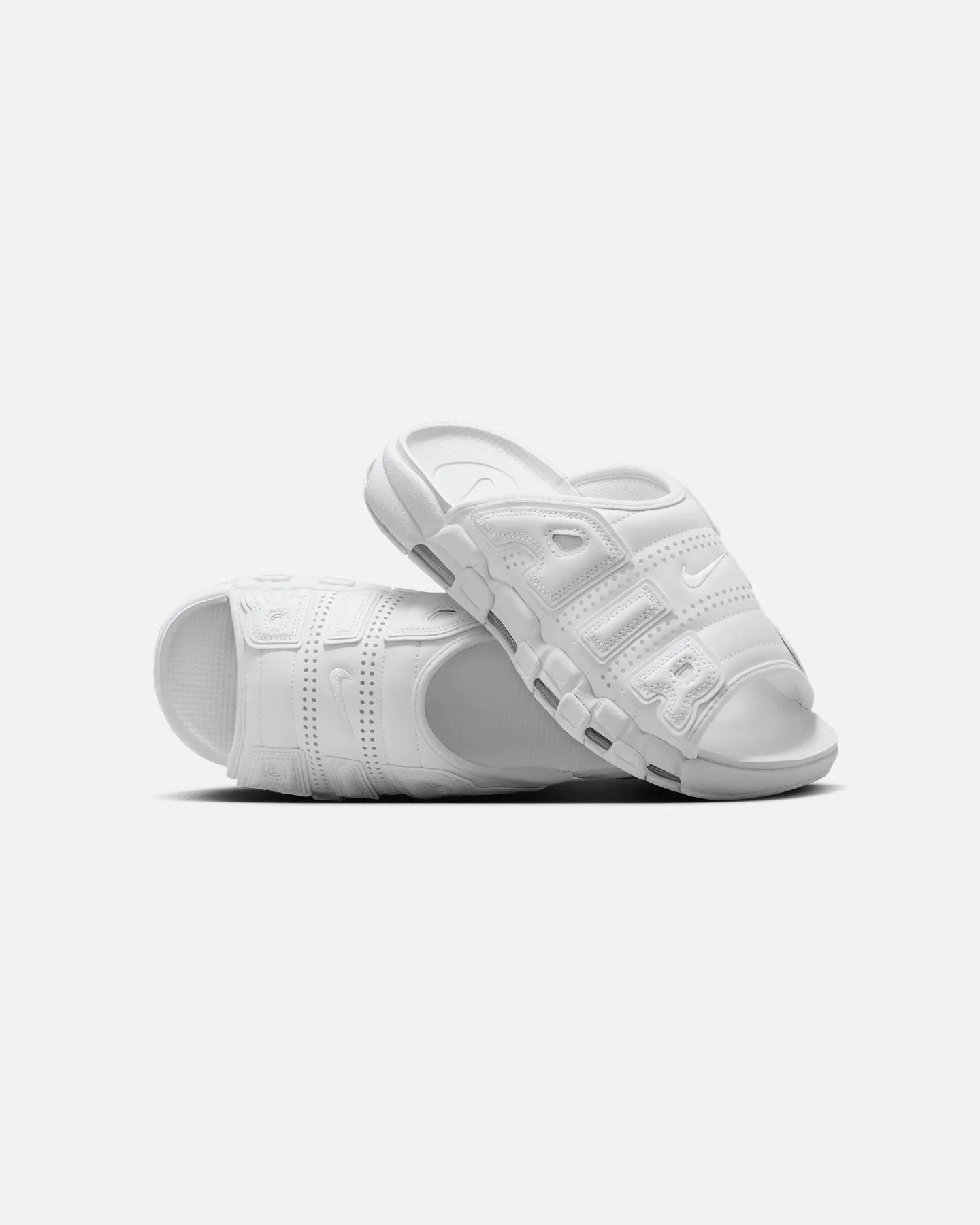 Nike Air More Uptempo Slides White/White-White Sweat Resistant Gym Workout