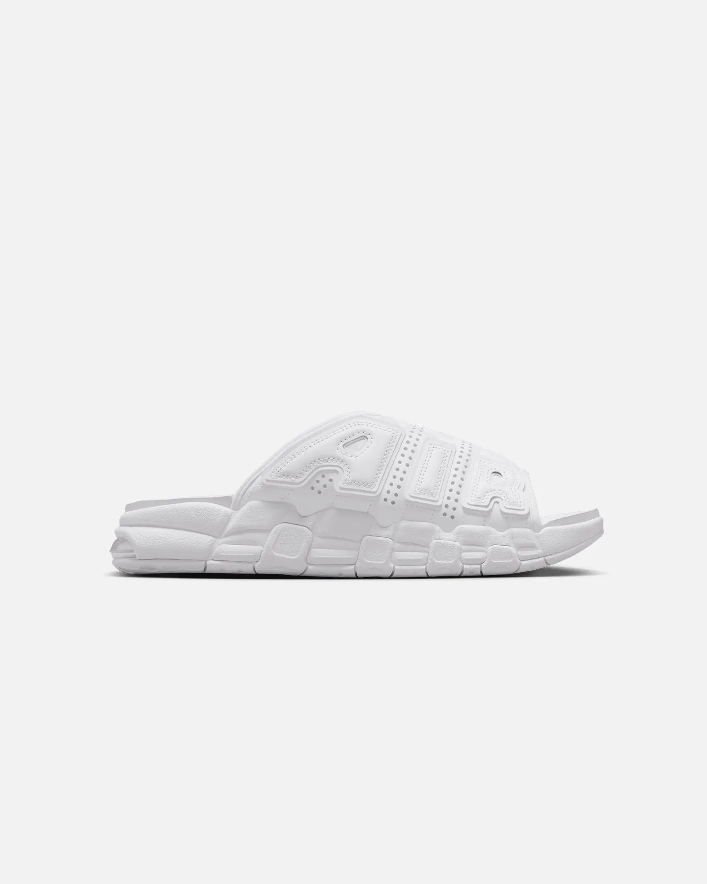 Stud Cool Nike Air More Uptempo Slides White/White-White