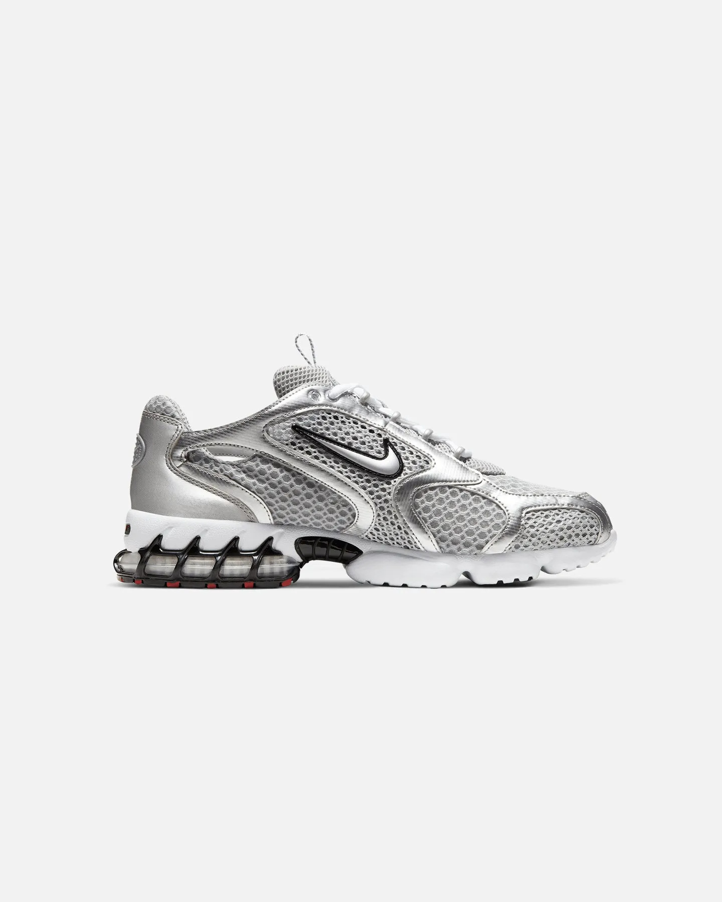 Reinforced Stitching Breath Points Nike Air Zoom Spiridon Cage 2 Light Smoke Grey/Metallic Silver