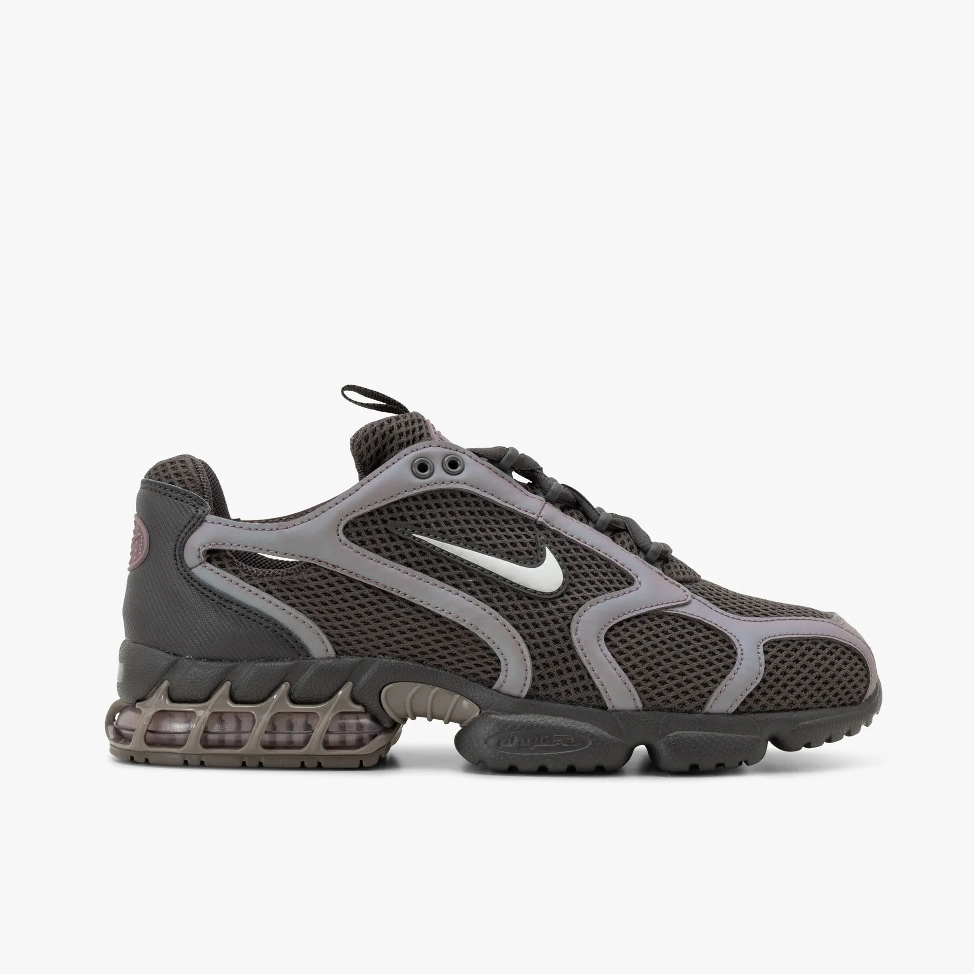 Nike Air Zoom Spiridon Cage 2 / Medium Ash / Metallic Silver - Taupe Grey Chill Day Ergonomic Fit