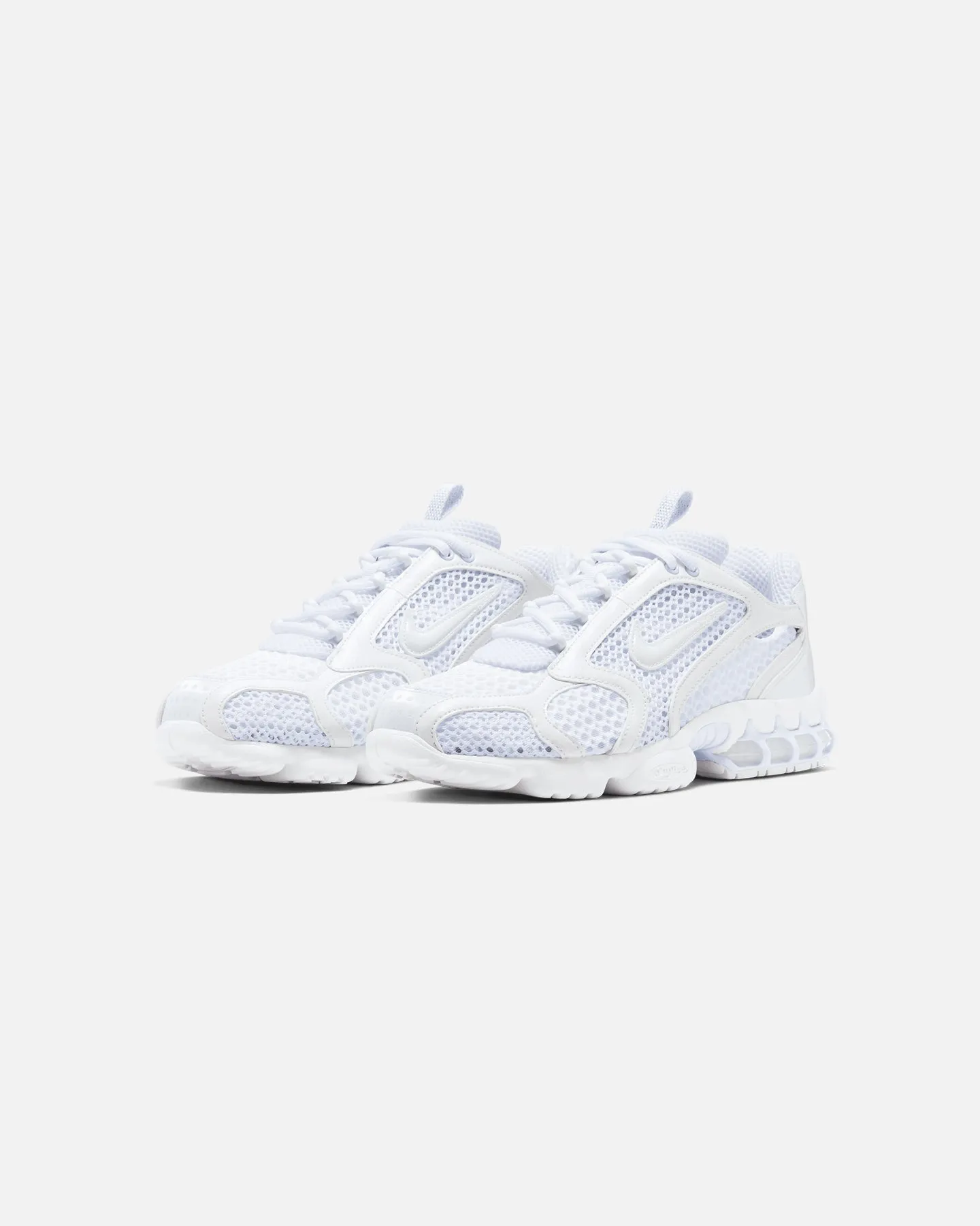 Nike Air Zoom Spiridon Cage 2 White/White Breathable Weave LeatherUpper