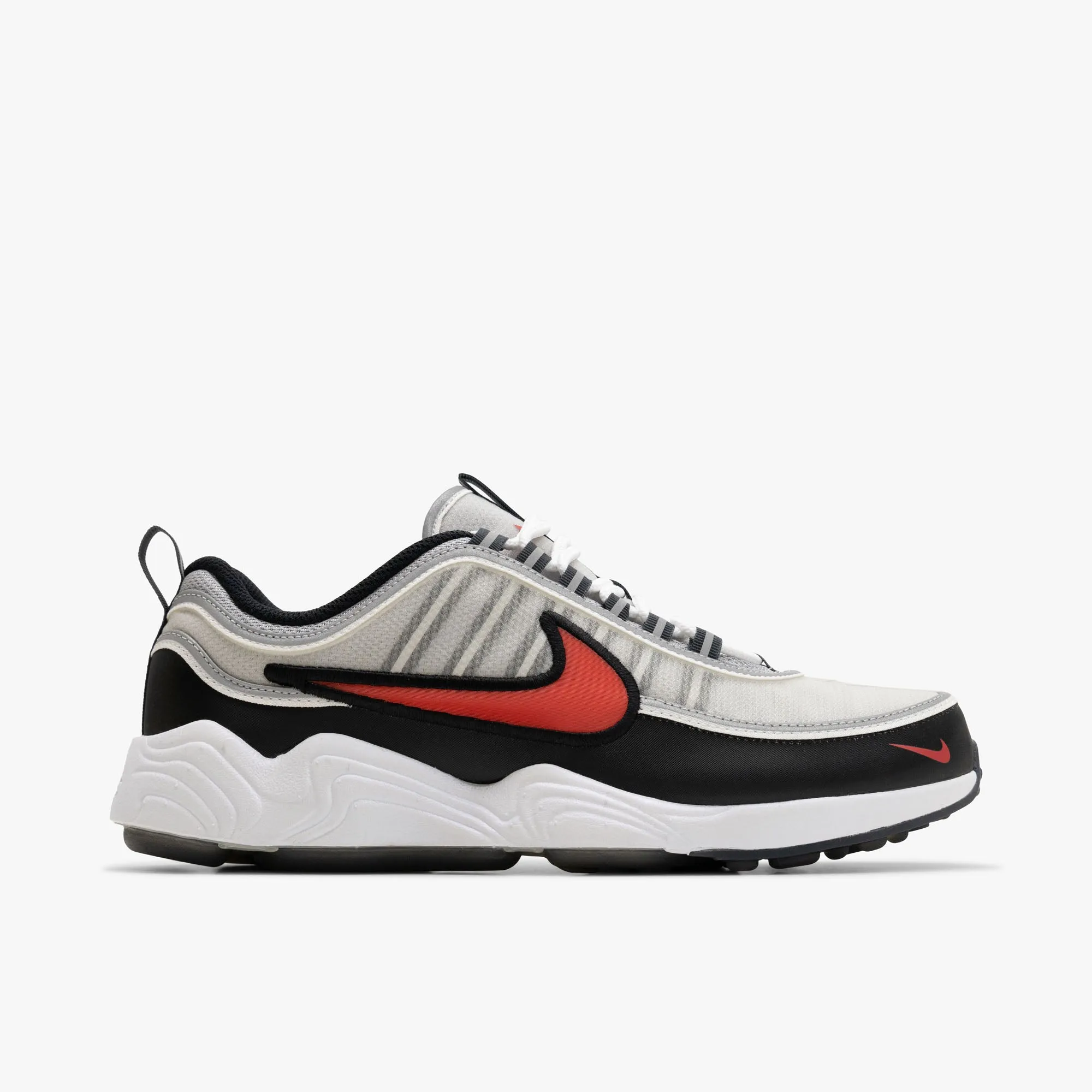 Nike Air Zoom Spiridon Metallic Silver / Sport Red - Black Soft Landing