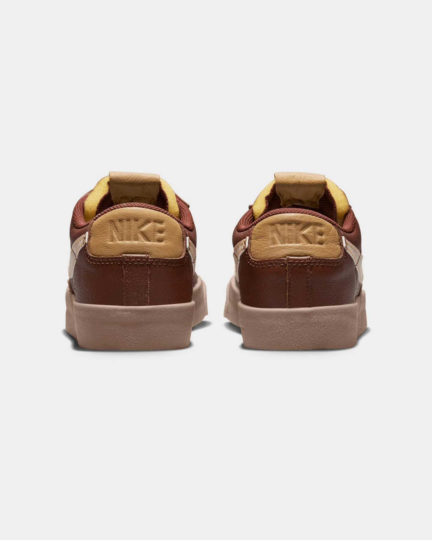 Nike Blazer Low '77 EMB "Inspected By Swoosh" Oxen Brown/Pearl White-Elemental Gold Cross Road Agile Fit