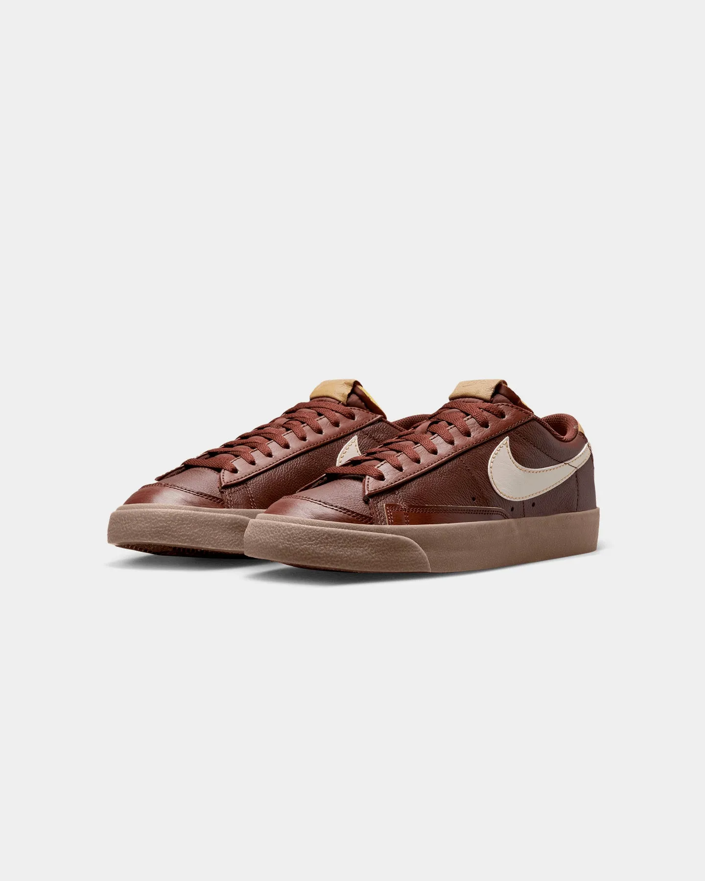 Nike Blazer Low '77 EMB "Inspected By Swoosh" Oxen Brown/Pearl White-Elemental Gold Gel Soft