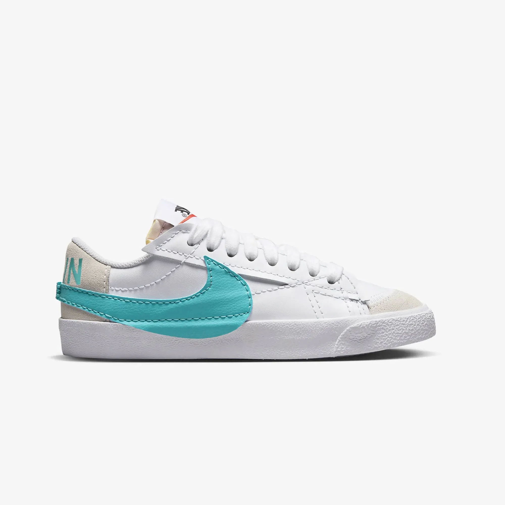 Nike | BLAZER LOW '77 JUMBO { WHITE/DUSTY CACTUS-SUMMIT WHITE Tear Resistant Stitching Airflow Channel Design