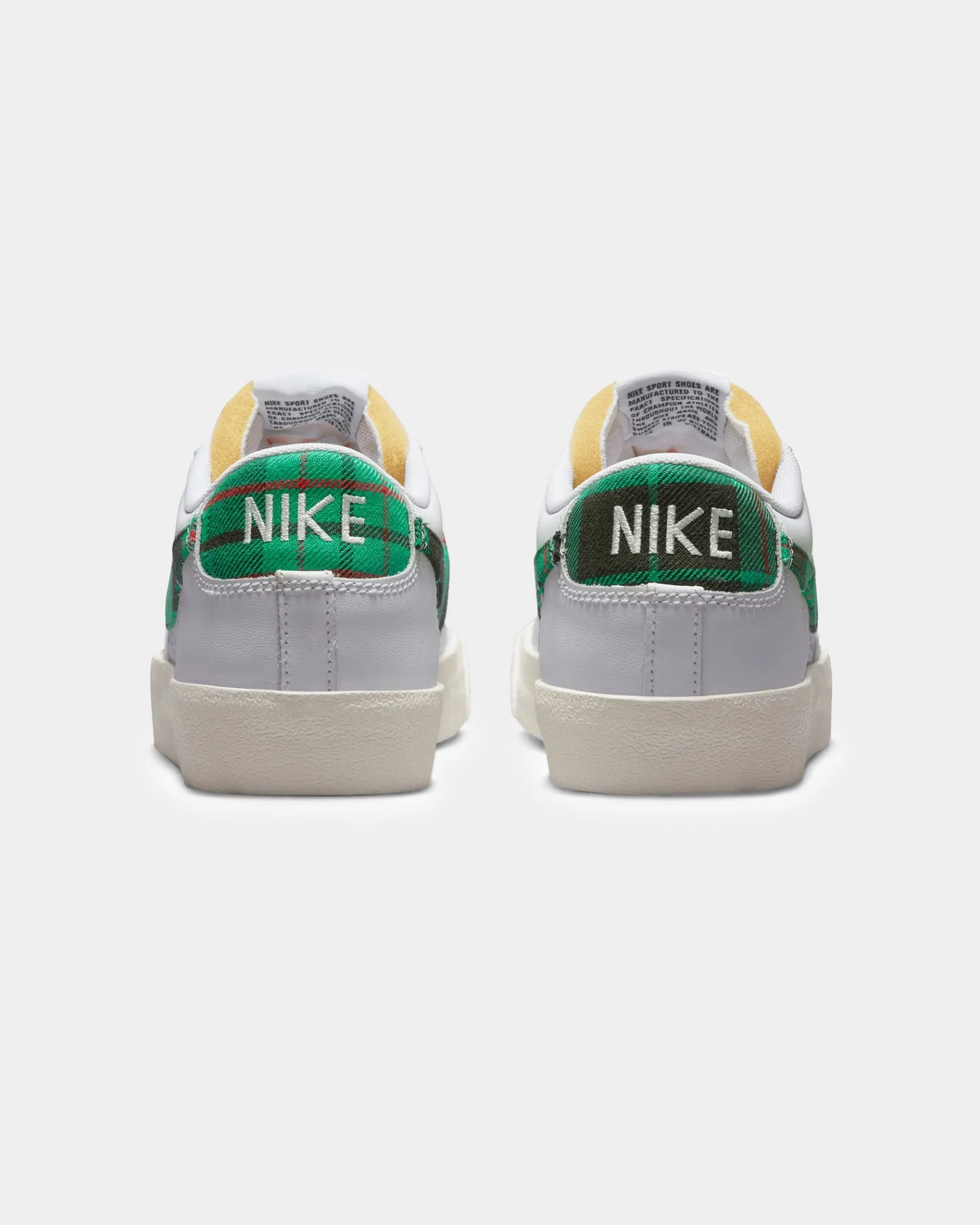 Nike Blazer Low '77 Premium "Tartan" White/Stadium Green Lace Up Coastal vibe