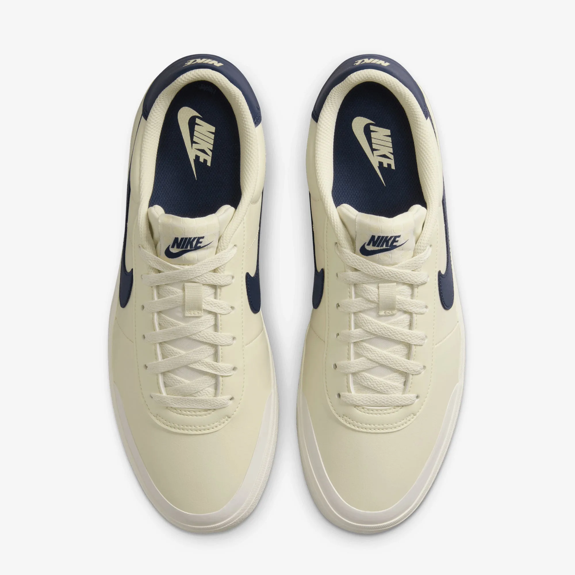 Smooth Internal Seams Flexible Arch Support Nike | COURT SHOT { COCONUT MILK/MIDNIGHT NAVY-SAIL