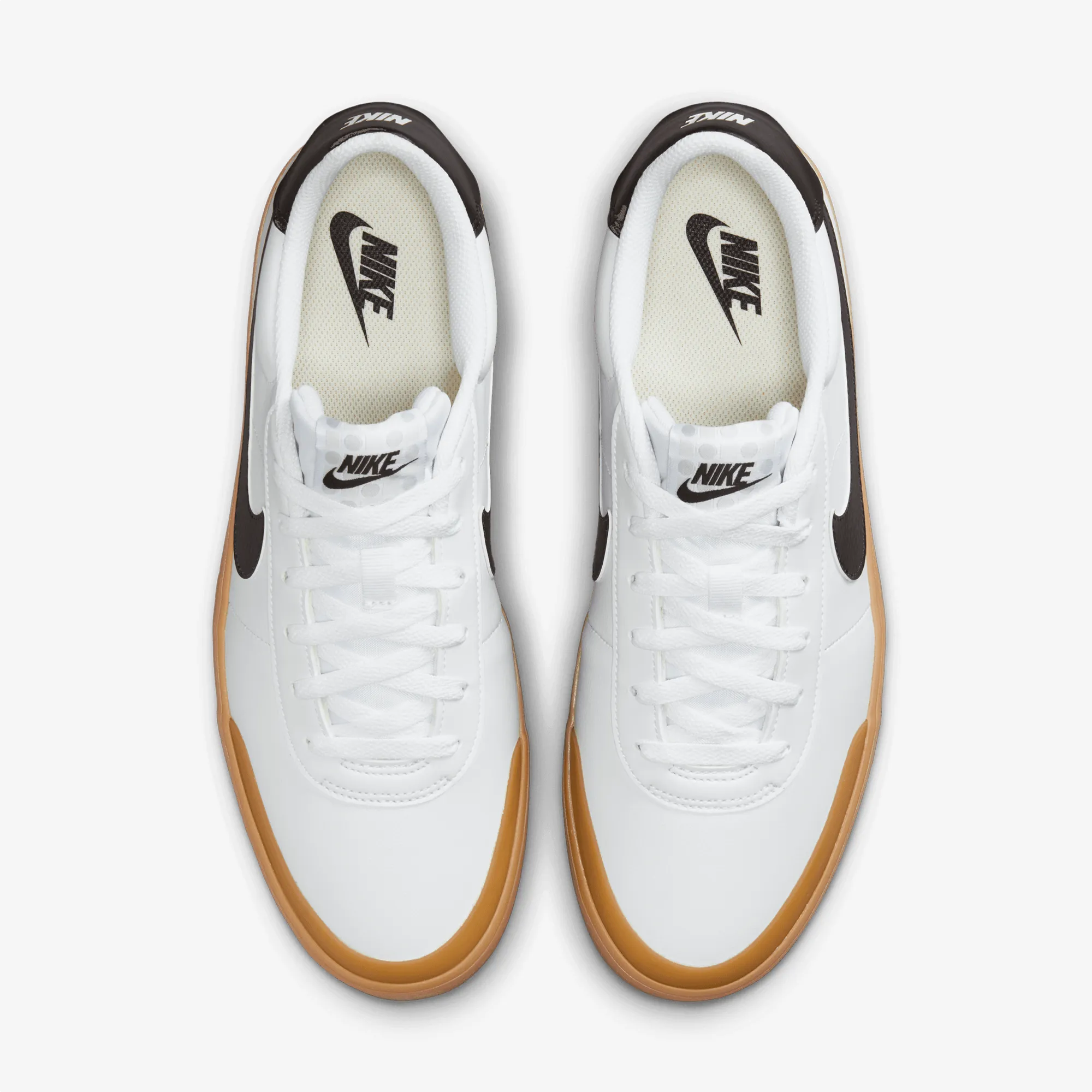 Impact Resistant Cushioning Nike | COURT SHOT { WHITE/BLACK-GUM LIGHT BROWN