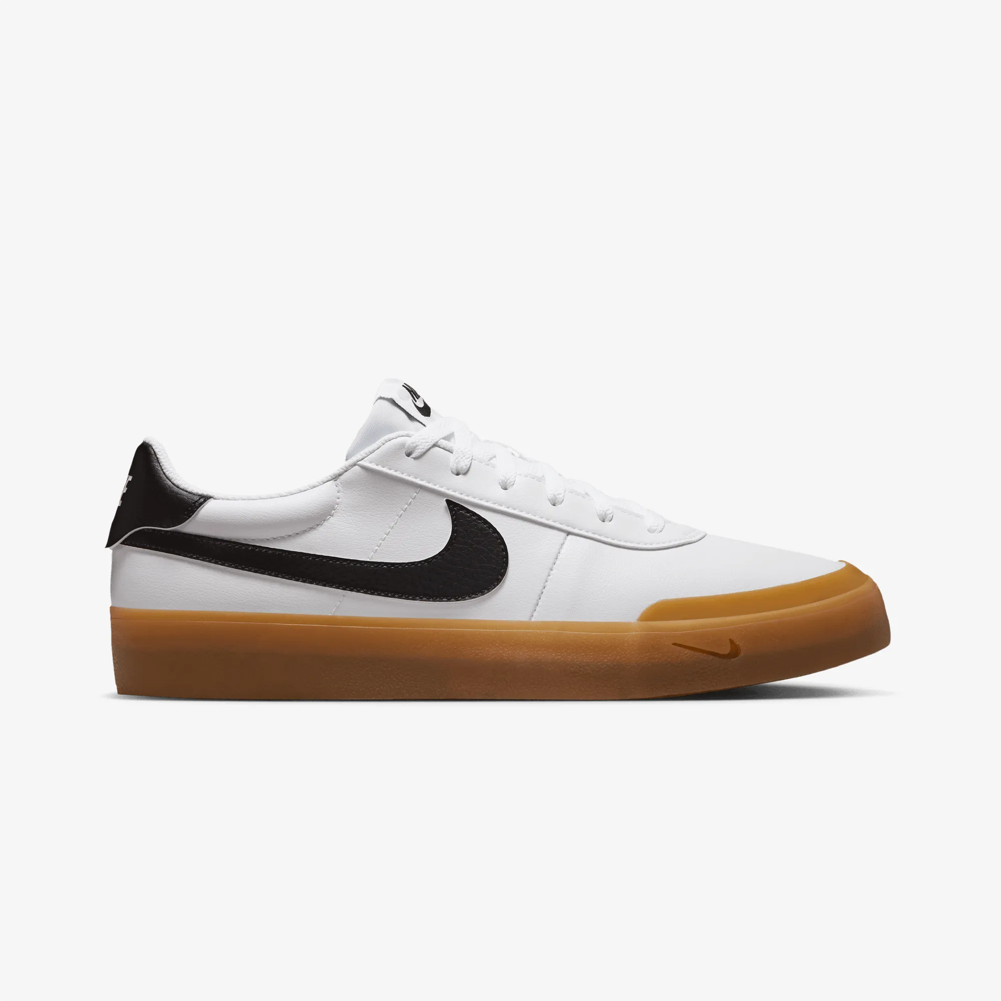 Neutral Stability Footwear Essential Nike | COURT SHOT { WHITE/BLACK-GUM LIGHT BROWN