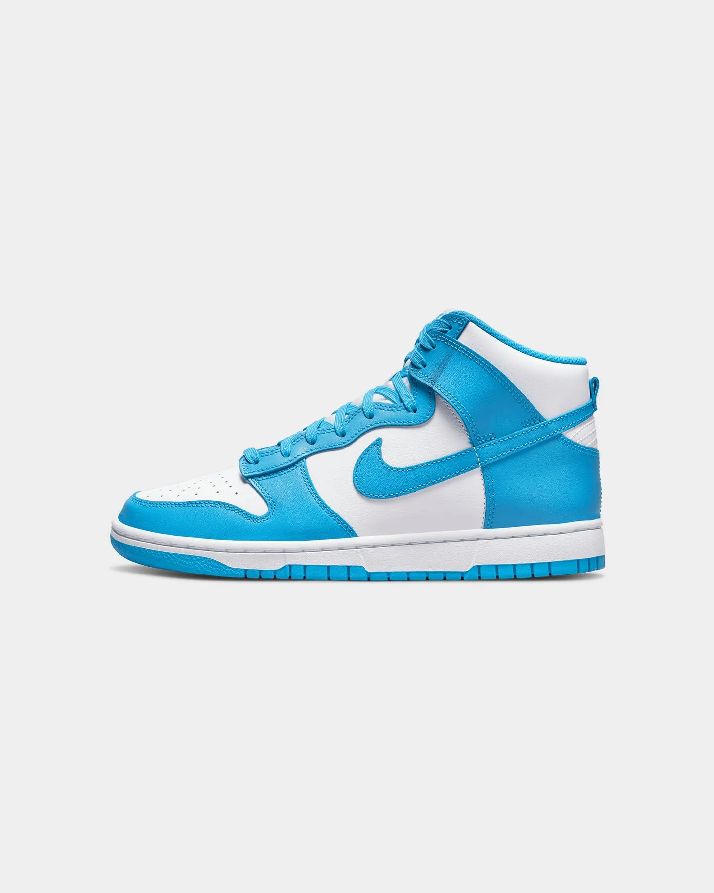 White Clean Nike Dunk Hi Retro "Laser Blue" Laser Blue