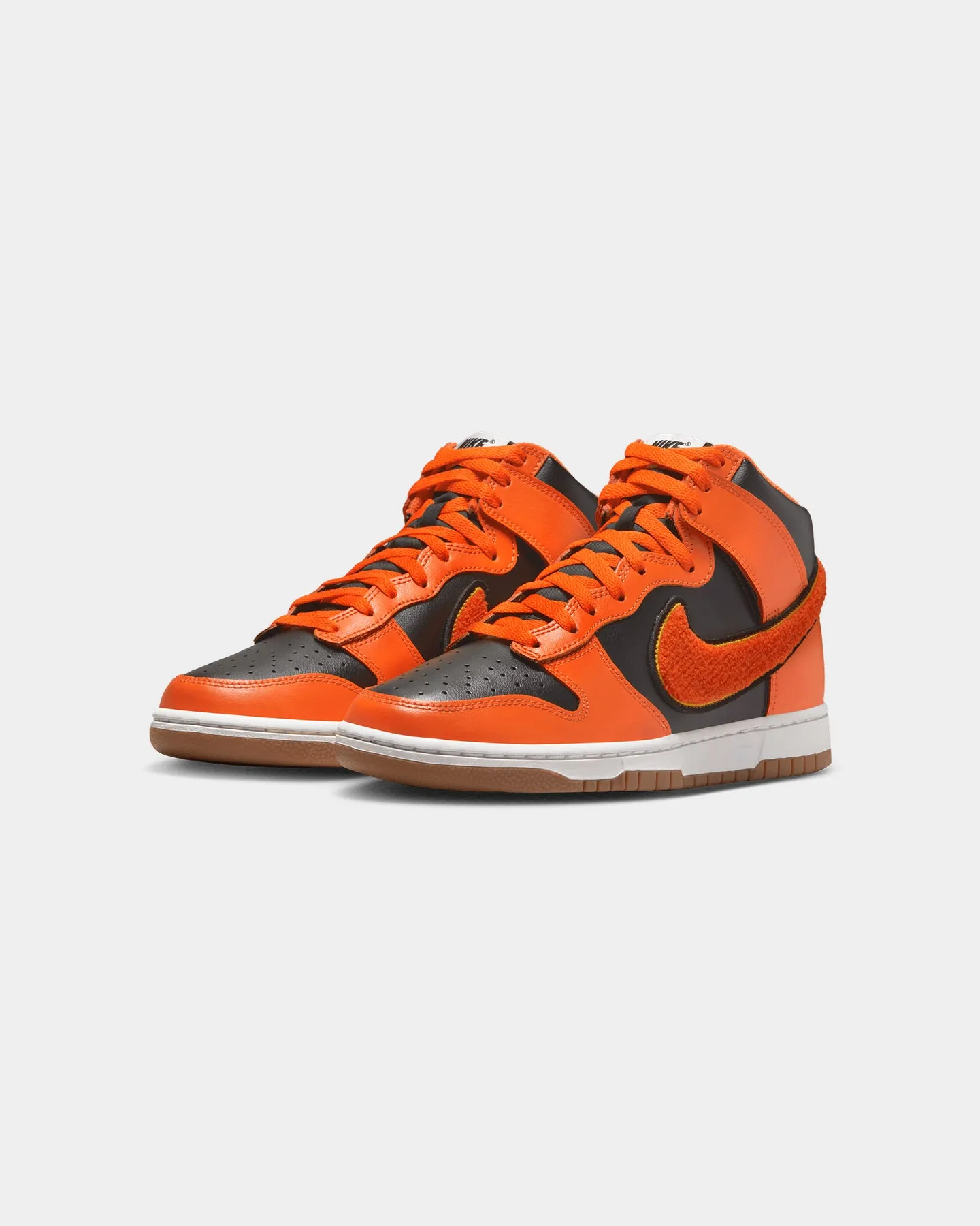 Seamless Fit Gym Workout Nike Dunk Hi Retro University "Chenille Swoosh" Black/Safety Orange
