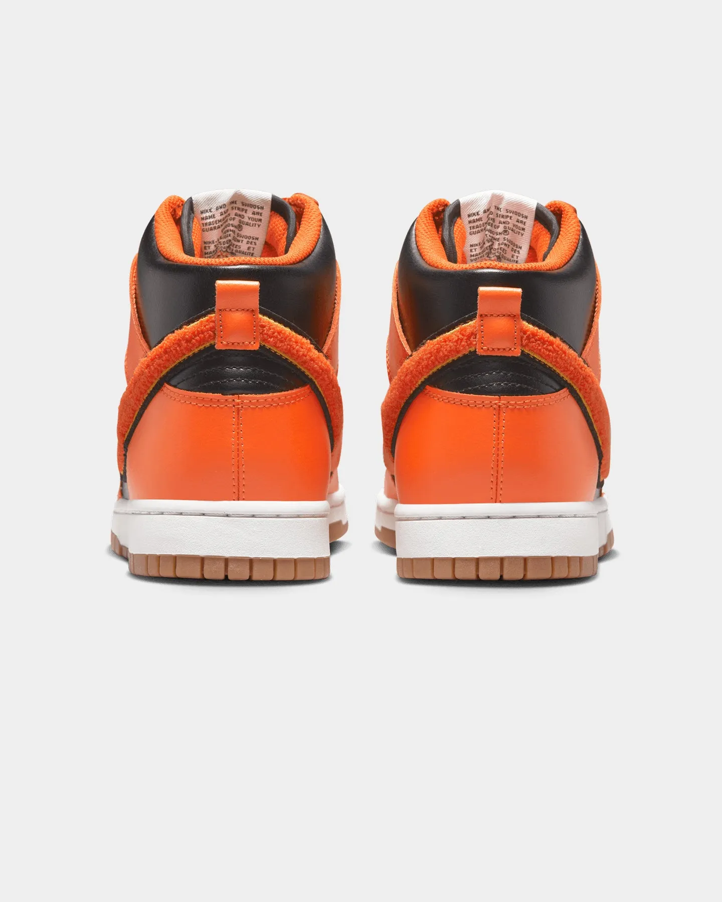 Nike Dunk Hi Retro University "Chenille Swoosh" Black/Safety Orange Pack Safe River Cross