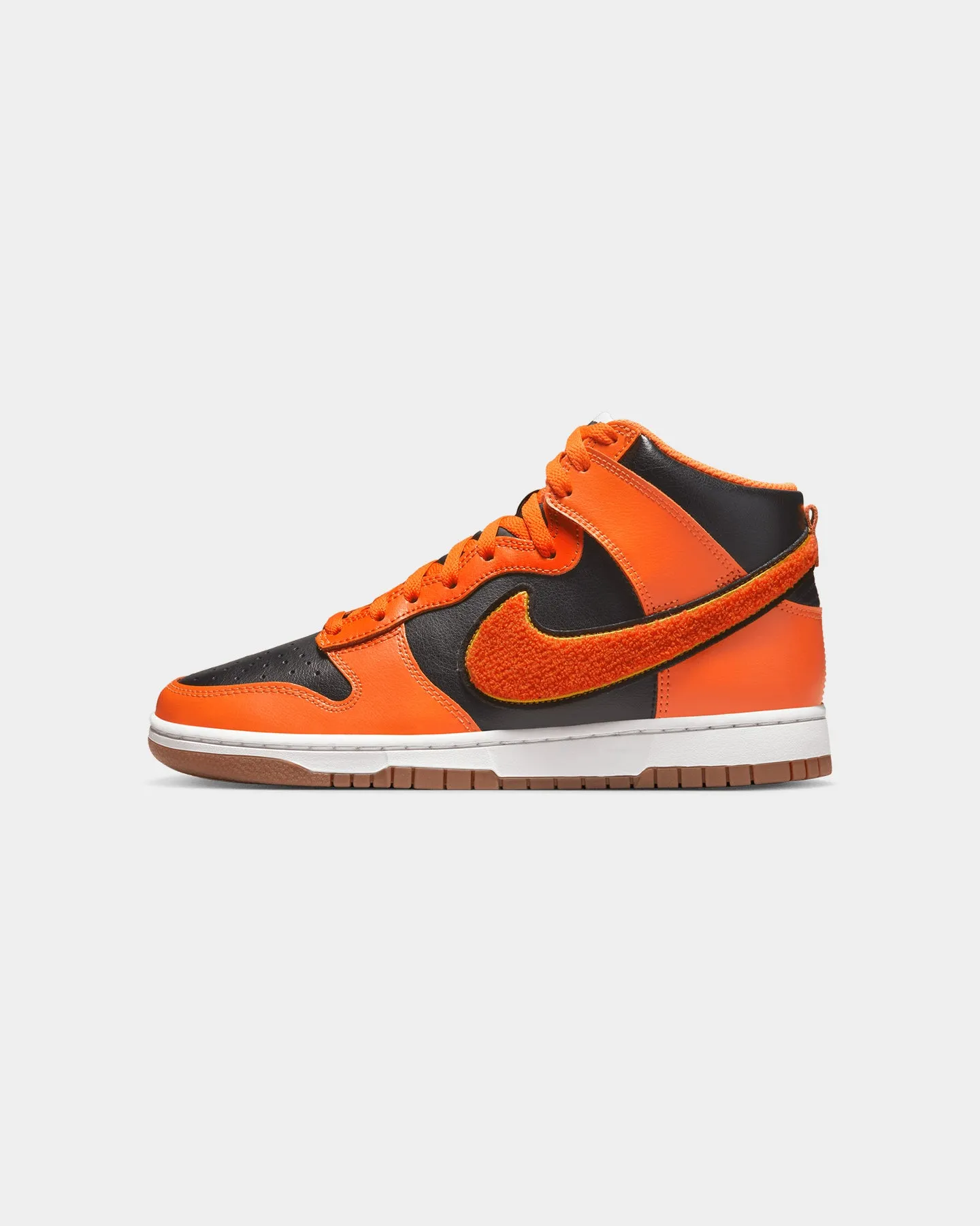 Court Fast Nike Dunk Hi Retro University "Chenille Swoosh" Black/Safety Orange