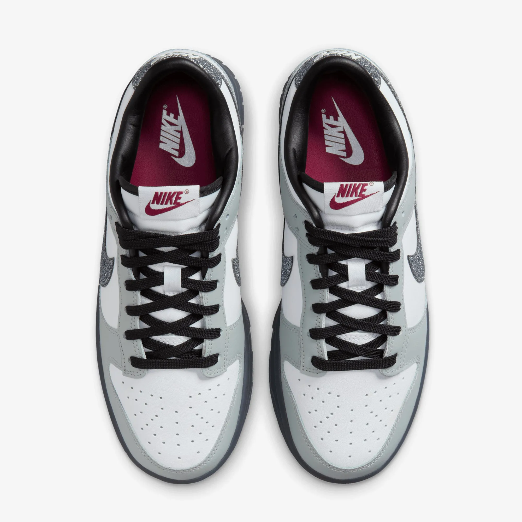 NIKE | DUNK LOW LX { WHITE/MULTI-COLOR-WHITE-LT SMOKE GREY Durable rubber sole Handcrafted Stitching