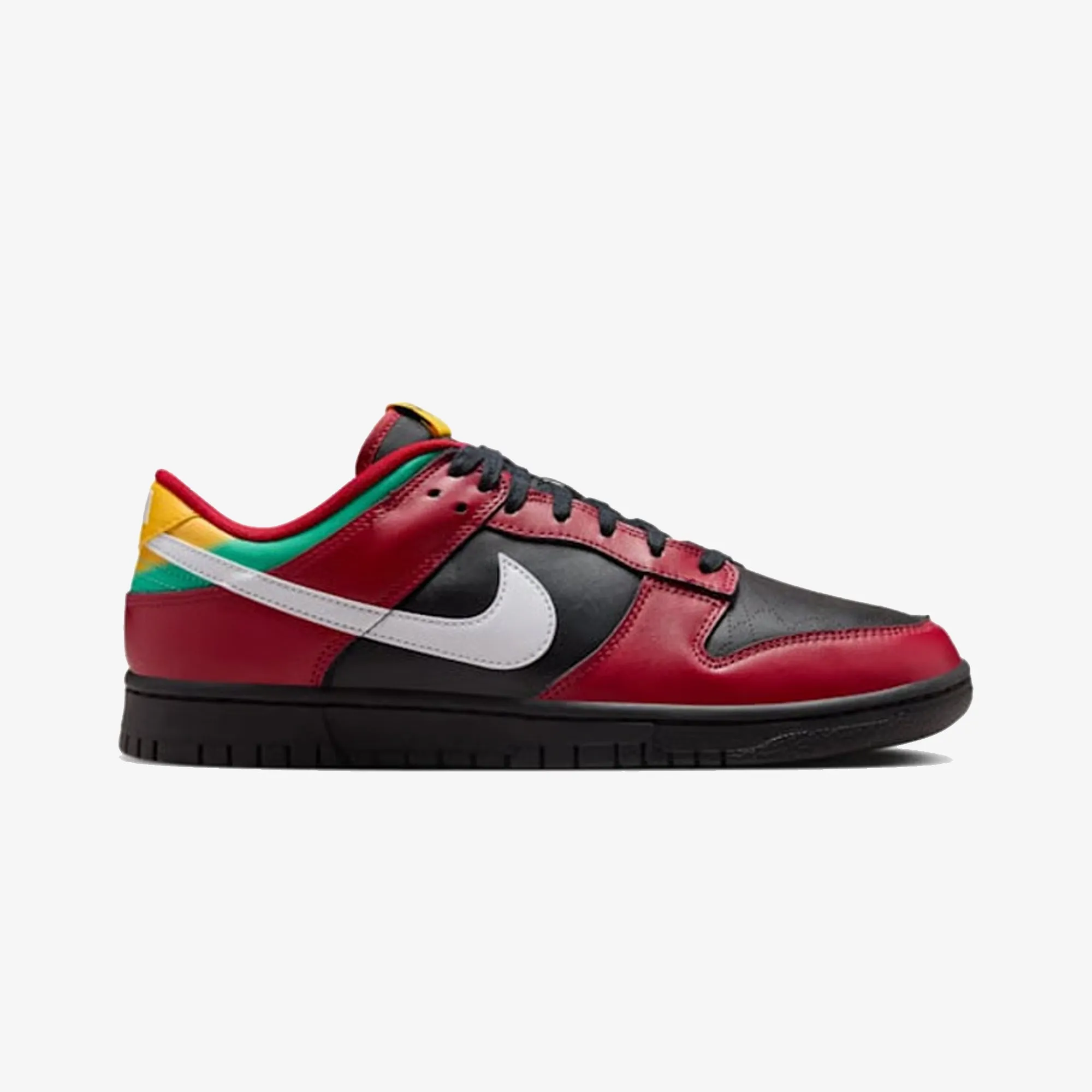 SoftSole NIKE | DUNK LOW RETRO { BLACK/WHITE-GYM RED-UNIVERSITY GOLD