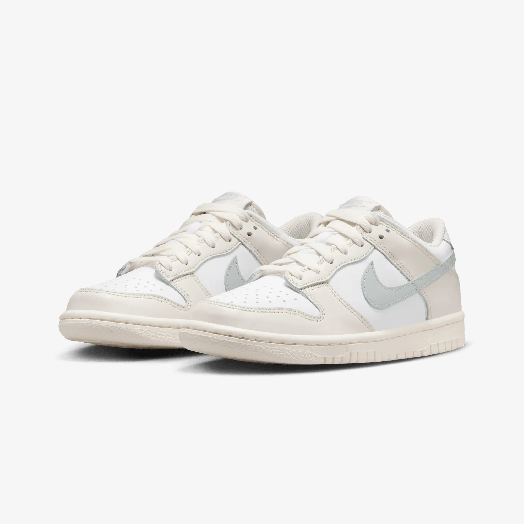 Lightweight Performance Indoor Wear Nike | DUNK LOW { WHITE/LIGHT SILVER-PHANTOM