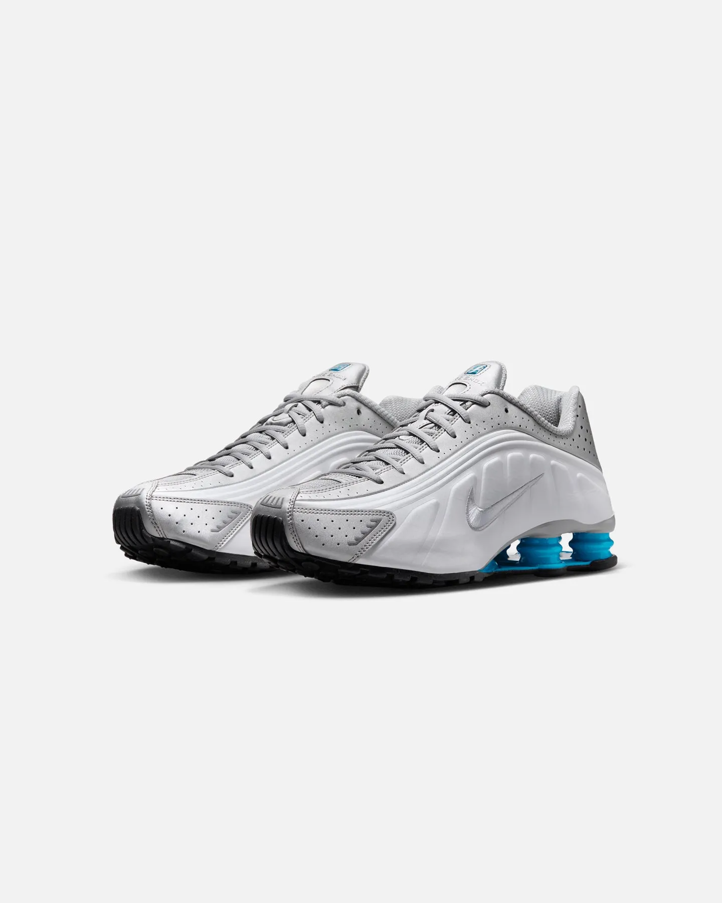 Breathable Knit Fabric Nike Shox R4 Metallic Silver/Blue