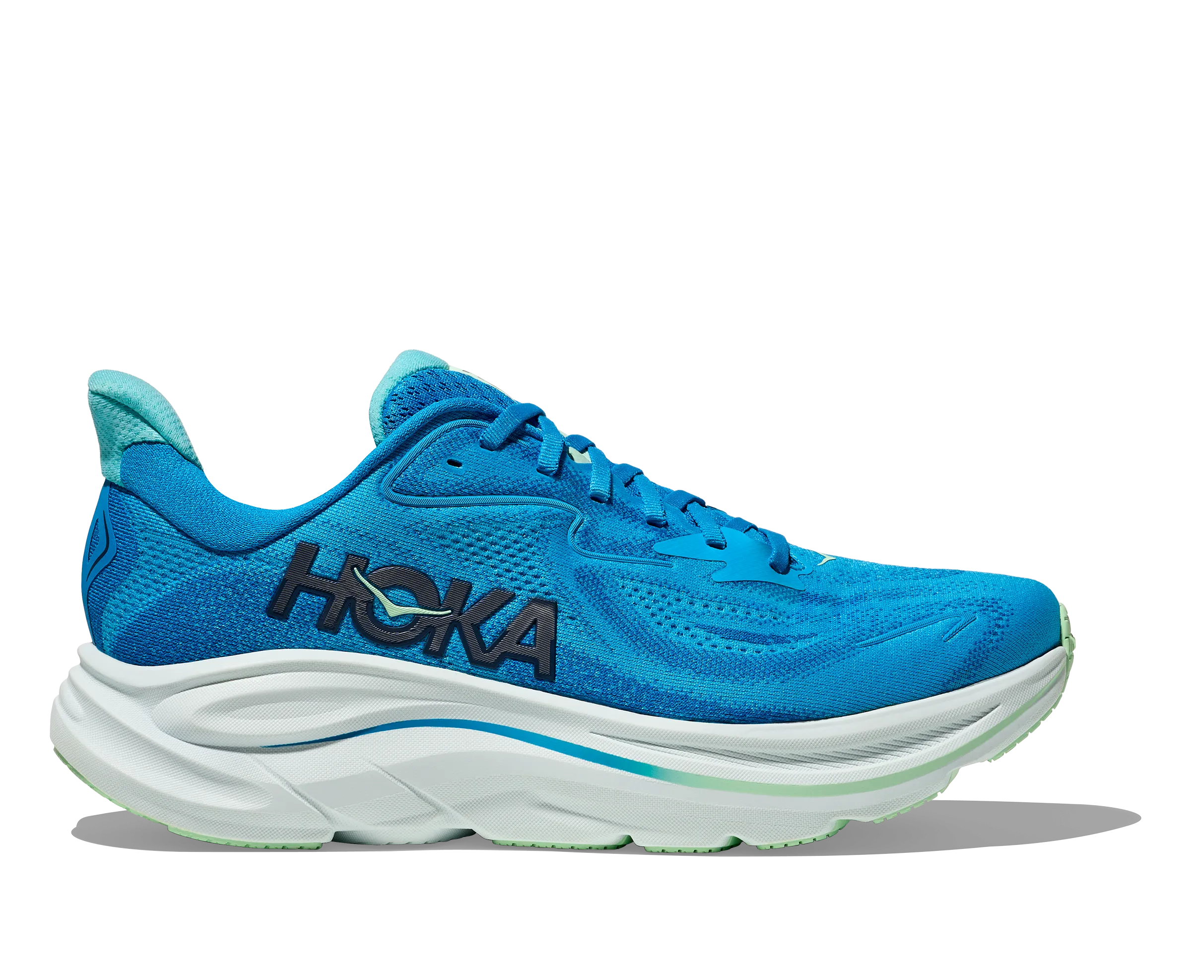 MEN'S CLIFTON 10 - D - HSK HOKA BLUE / SKYWARD BLUE Flexible Fit City Adventure Leg Slim