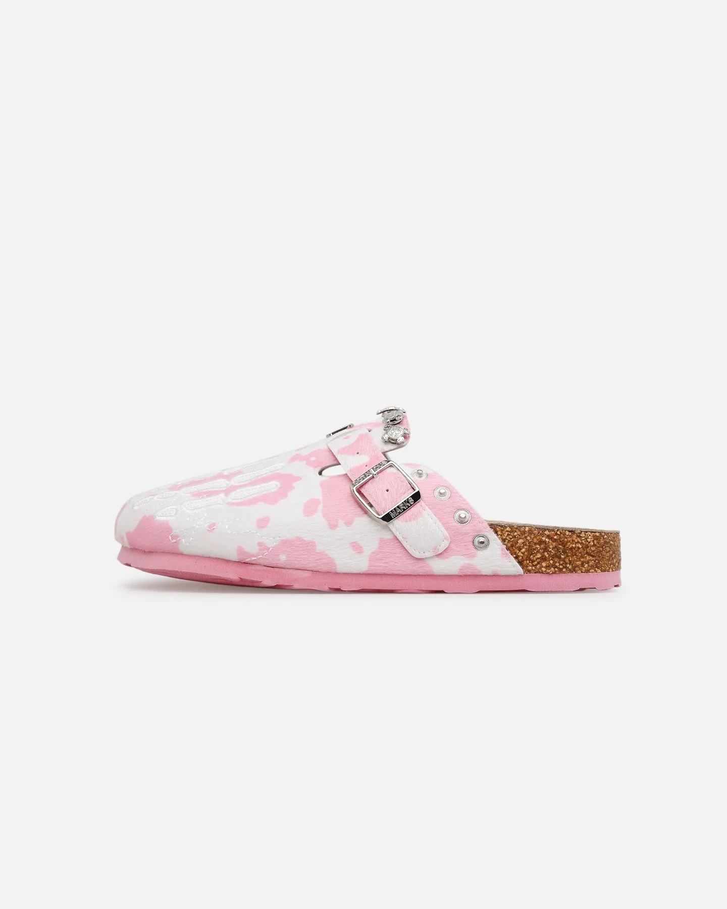 Comfort Wedge Core Flex Octavious Marks Cow Fur Clogs Pink