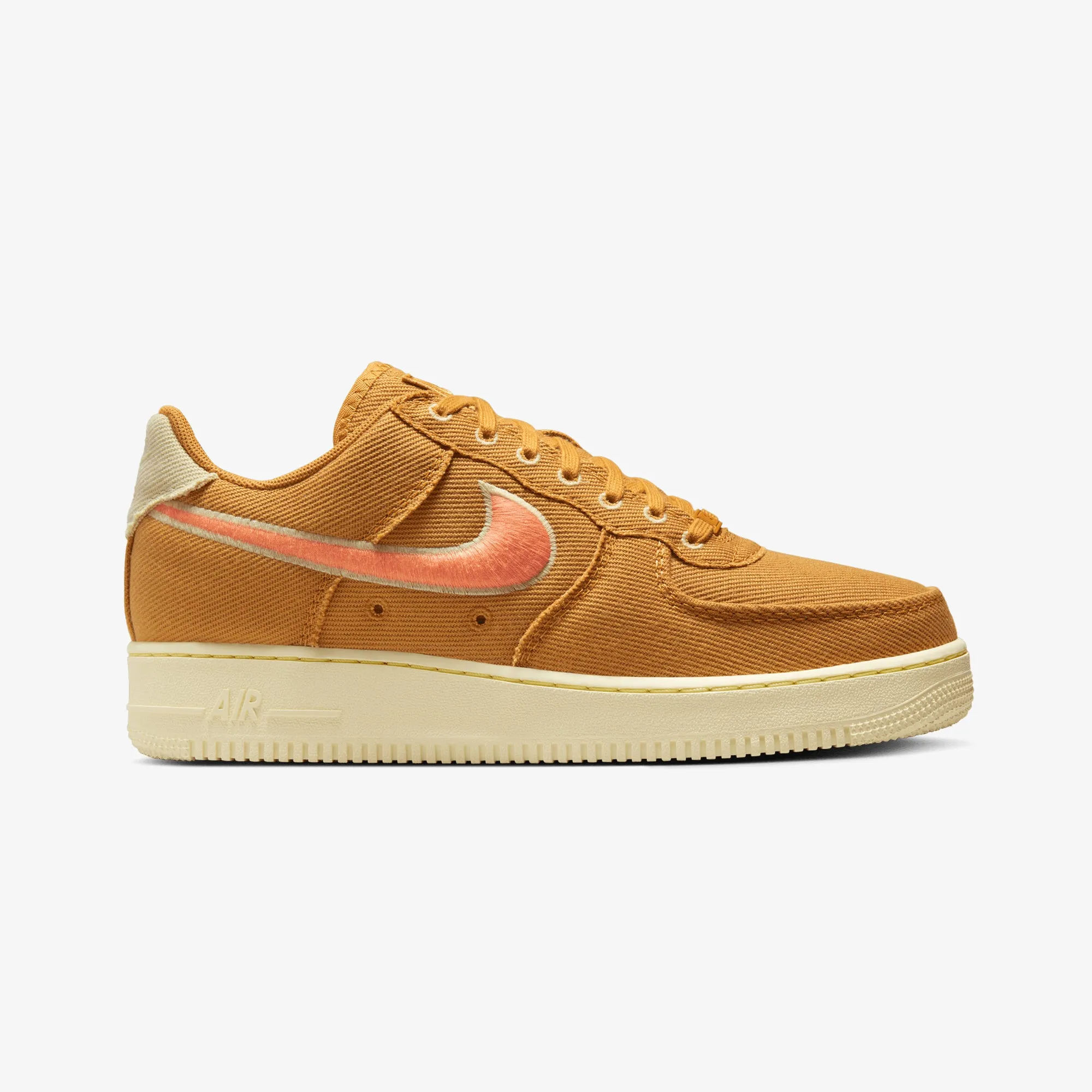 Ultra-soft breathability Impact absorption NIKE | AIR FORCE 1 LOW CANVAS { WHEAT/ORANGE TRANCE-TEAM GOLD-ALABASTER