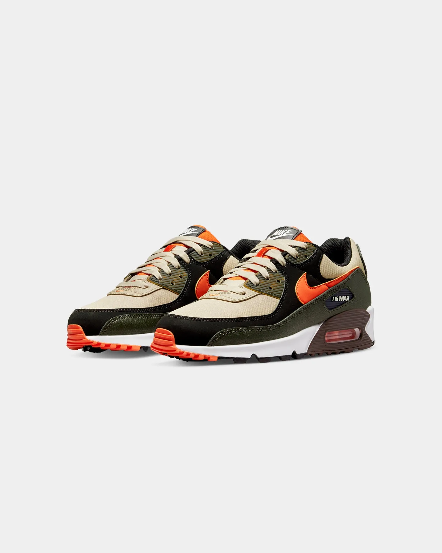 Nike Air Max 90 Tweed/Orange Blaze/Dark Army/Black Breathable Lining Kids Fun
