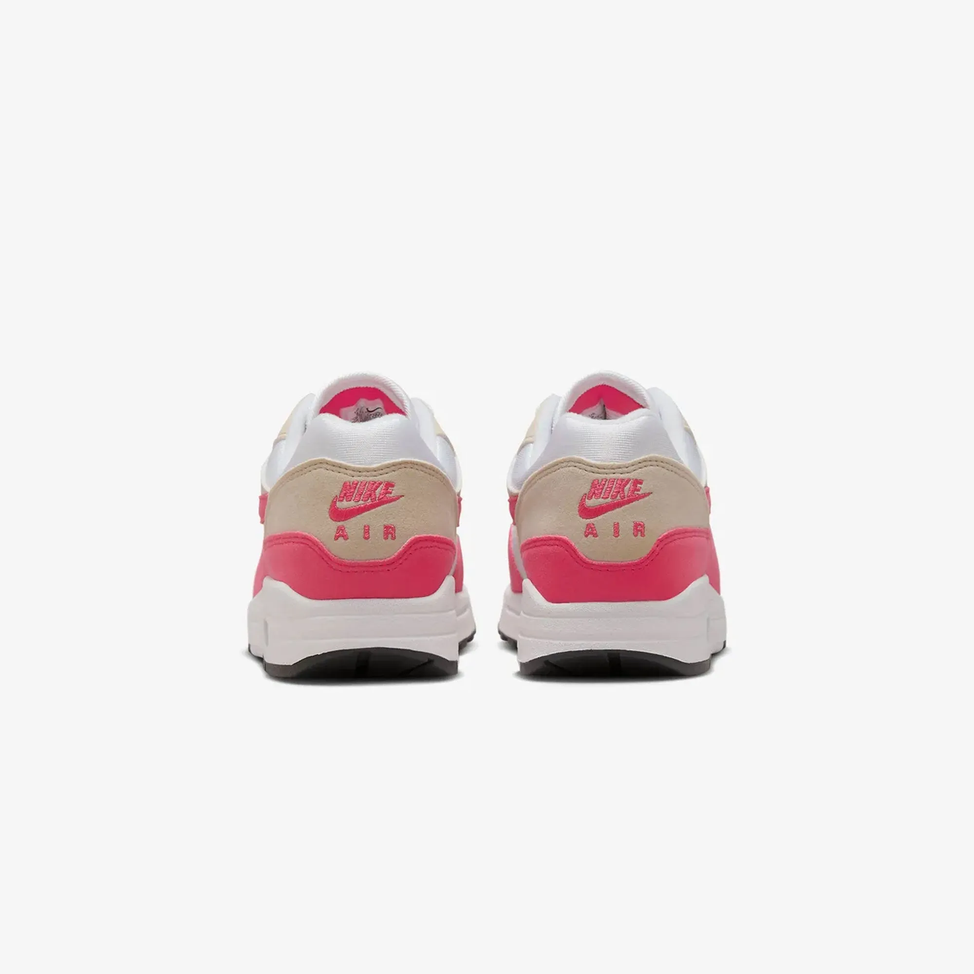 Easy Maintenance Structured grip NIKE | AIR MAX 1 { WHITE/ASTER PINK-LT OREWOOD BRN-BLACK