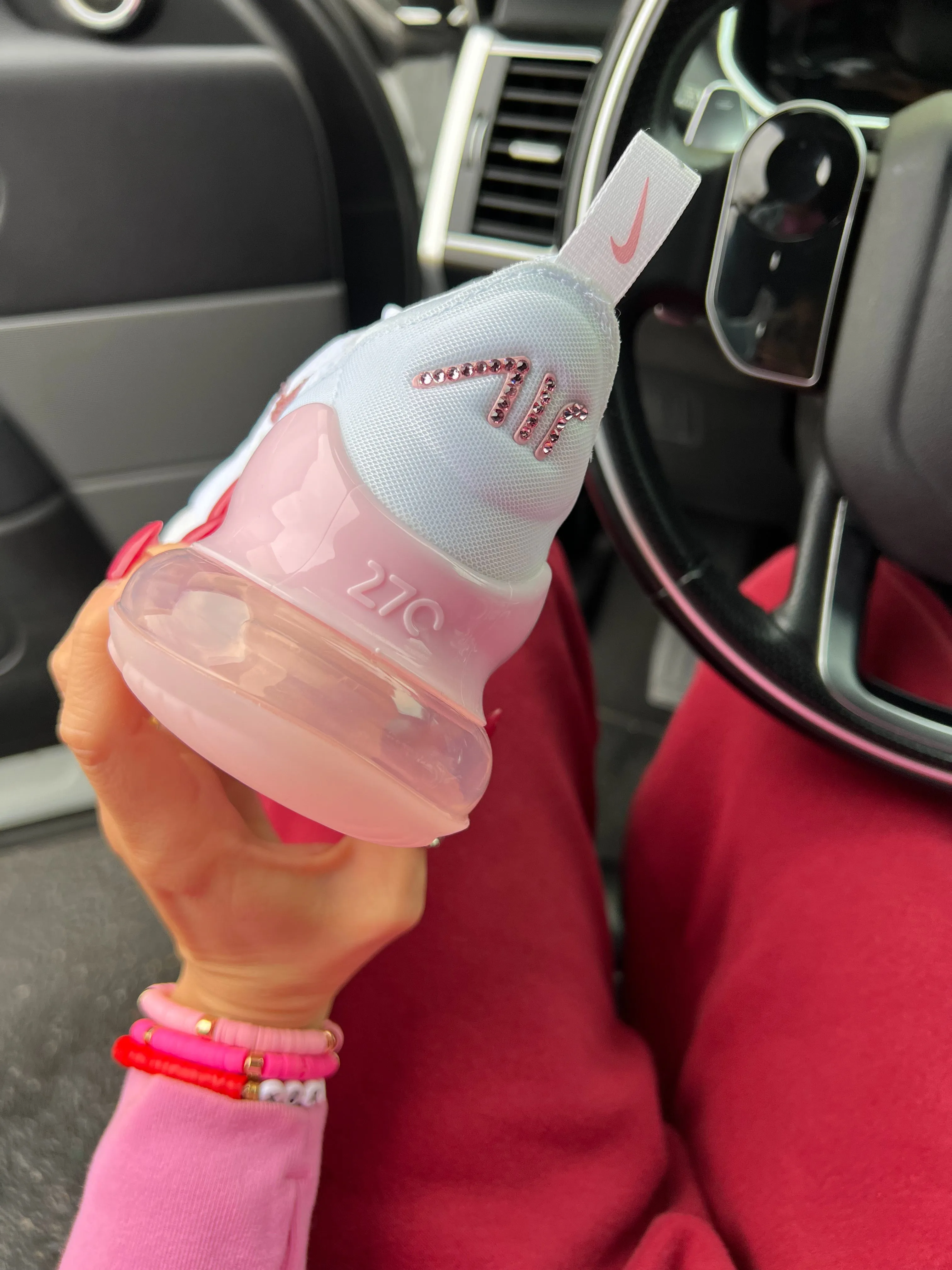 Classic Silhouette Pink Swarovski Nike Womens Girls Air 270