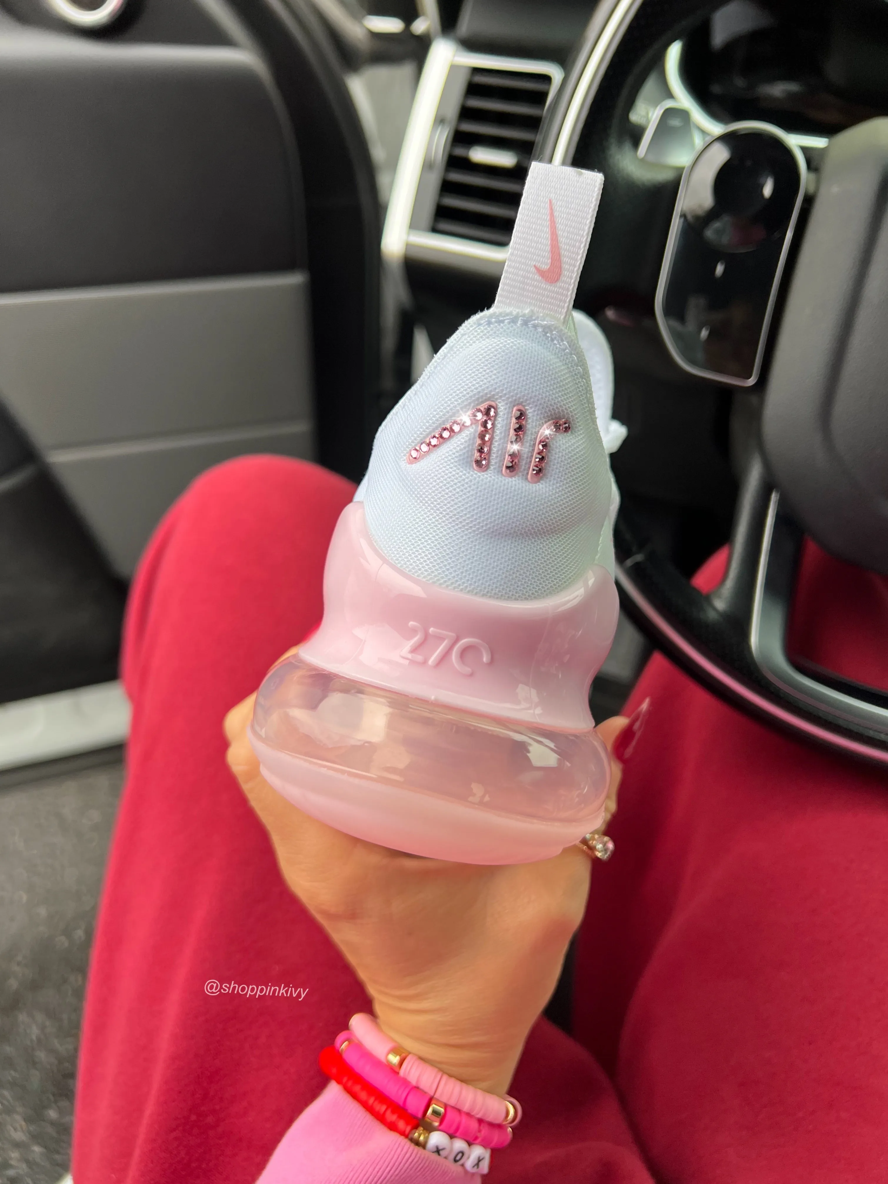 Urban Walker Pink Swarovski Nike Womens Girls Air 270