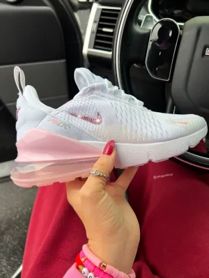 Calm Design Pink Swarovski Nike Womens Girls Air 270