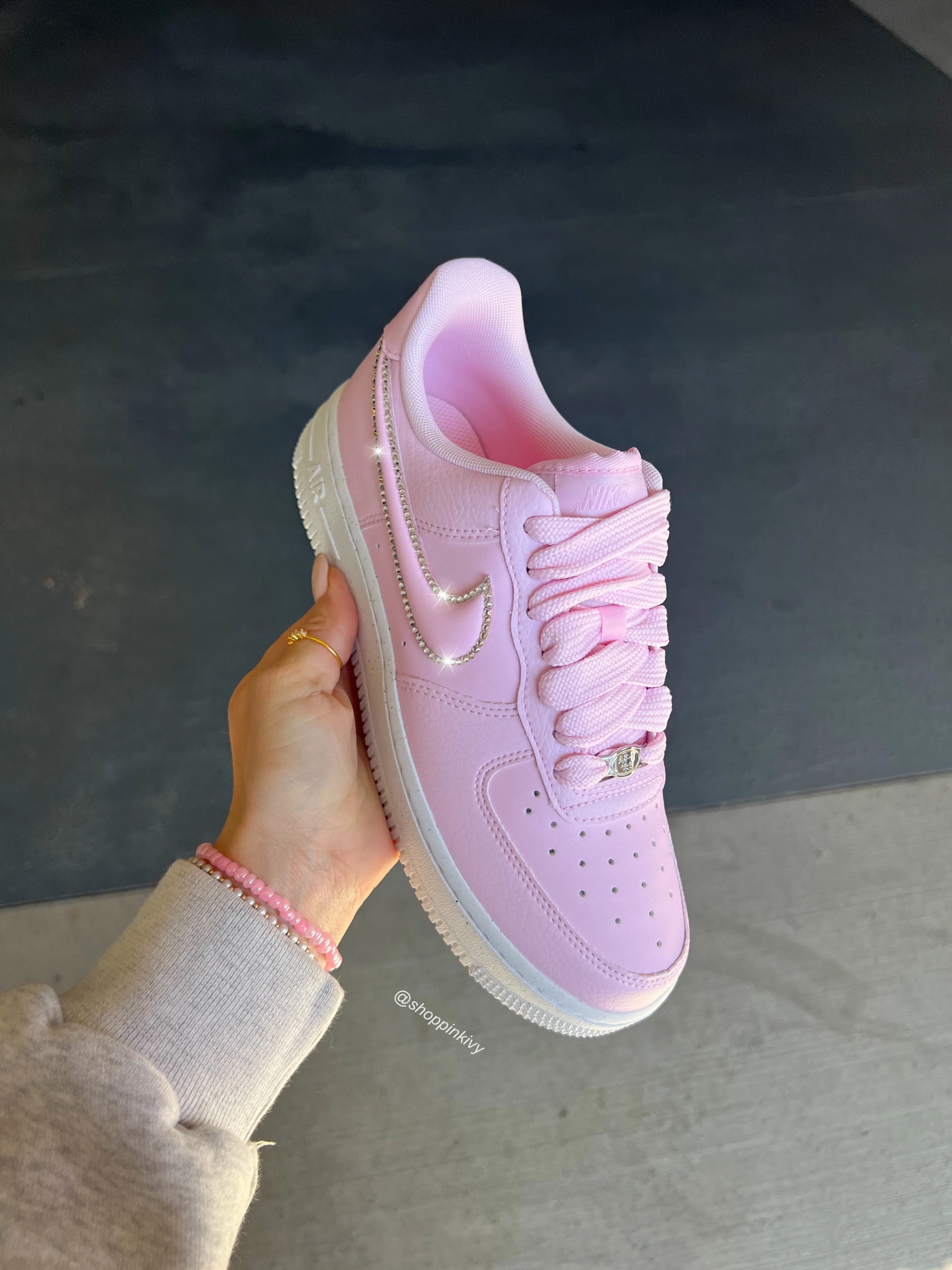 Cliff Hike Ultra grip Pink Swarovski Outlined Nike Air Force 1