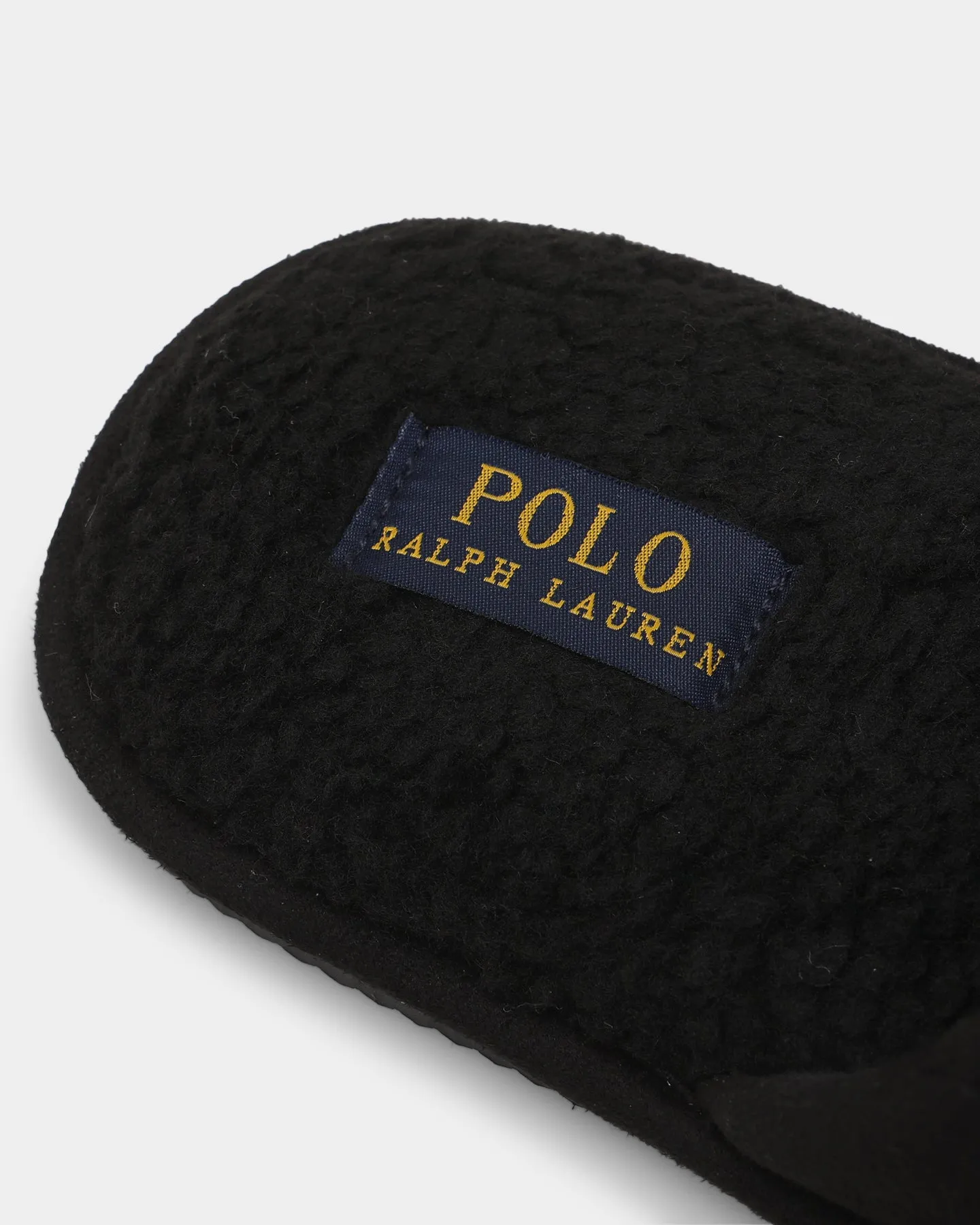 Breathable Upper Polo Ralph Lauren Klarence Big Pony Slippers Black/Cream