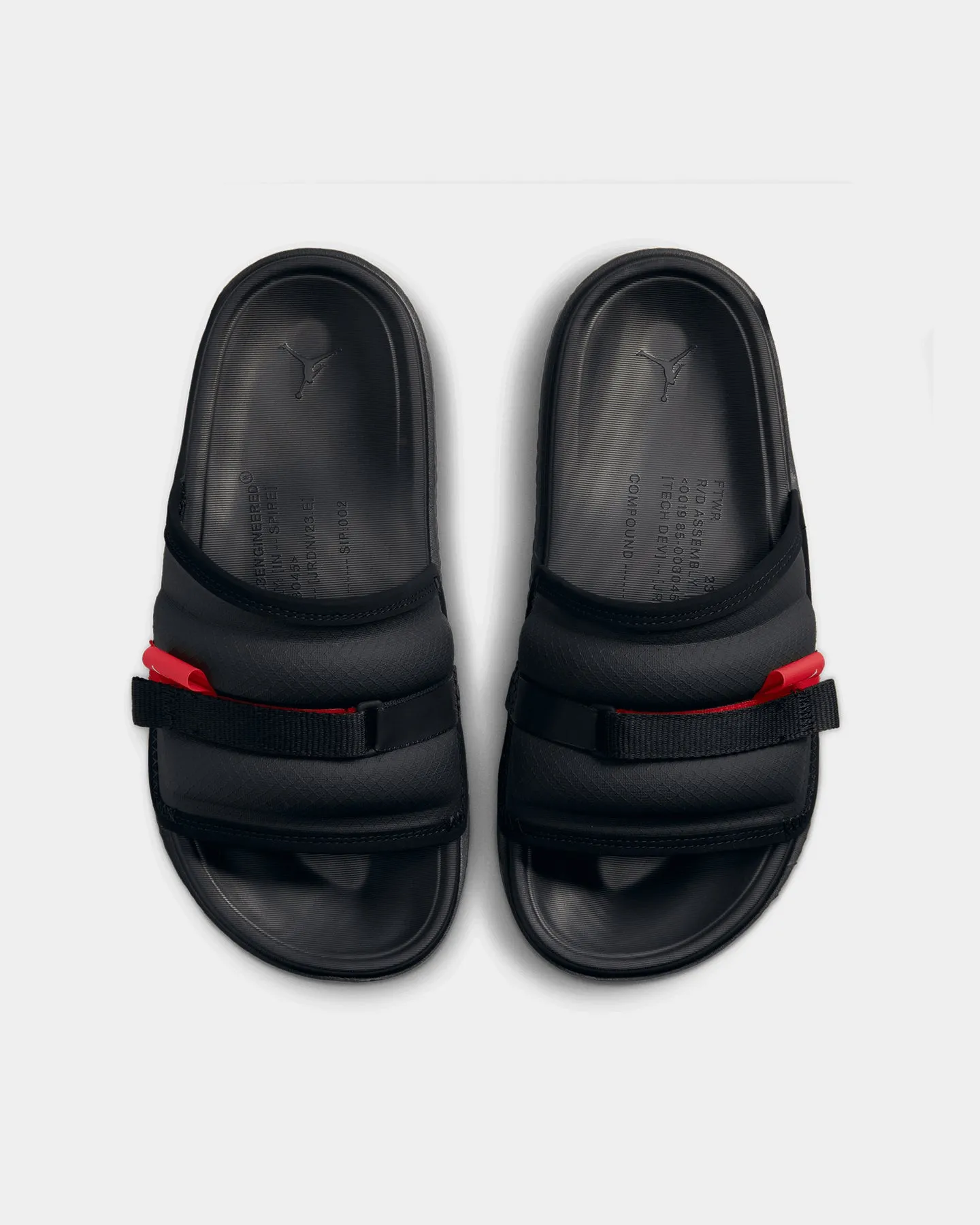 Jordan Super Play Slides Black/Uni Red Soft Material Corner Style