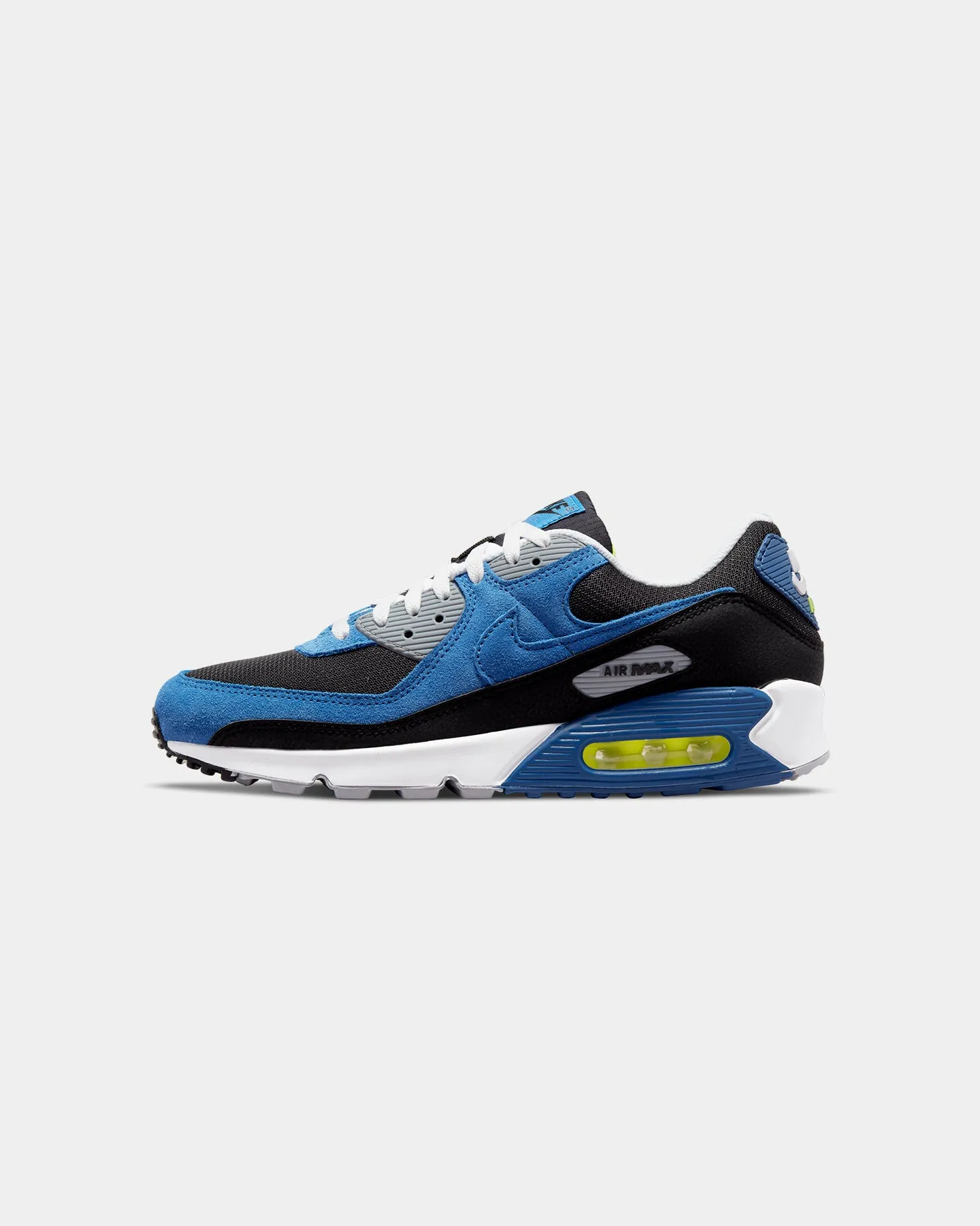 Nike Air Max 90 Black/Atlantic Blue/Voltage Yellow/White Spanish Bold Gift Easy