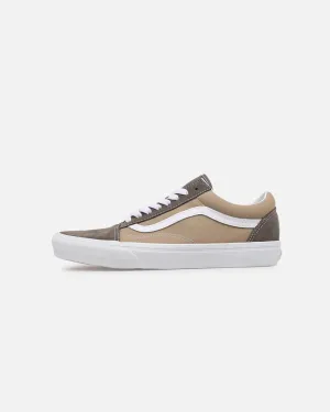 Vans Old Skool Block Brown Stone Gray Synthetic Upper