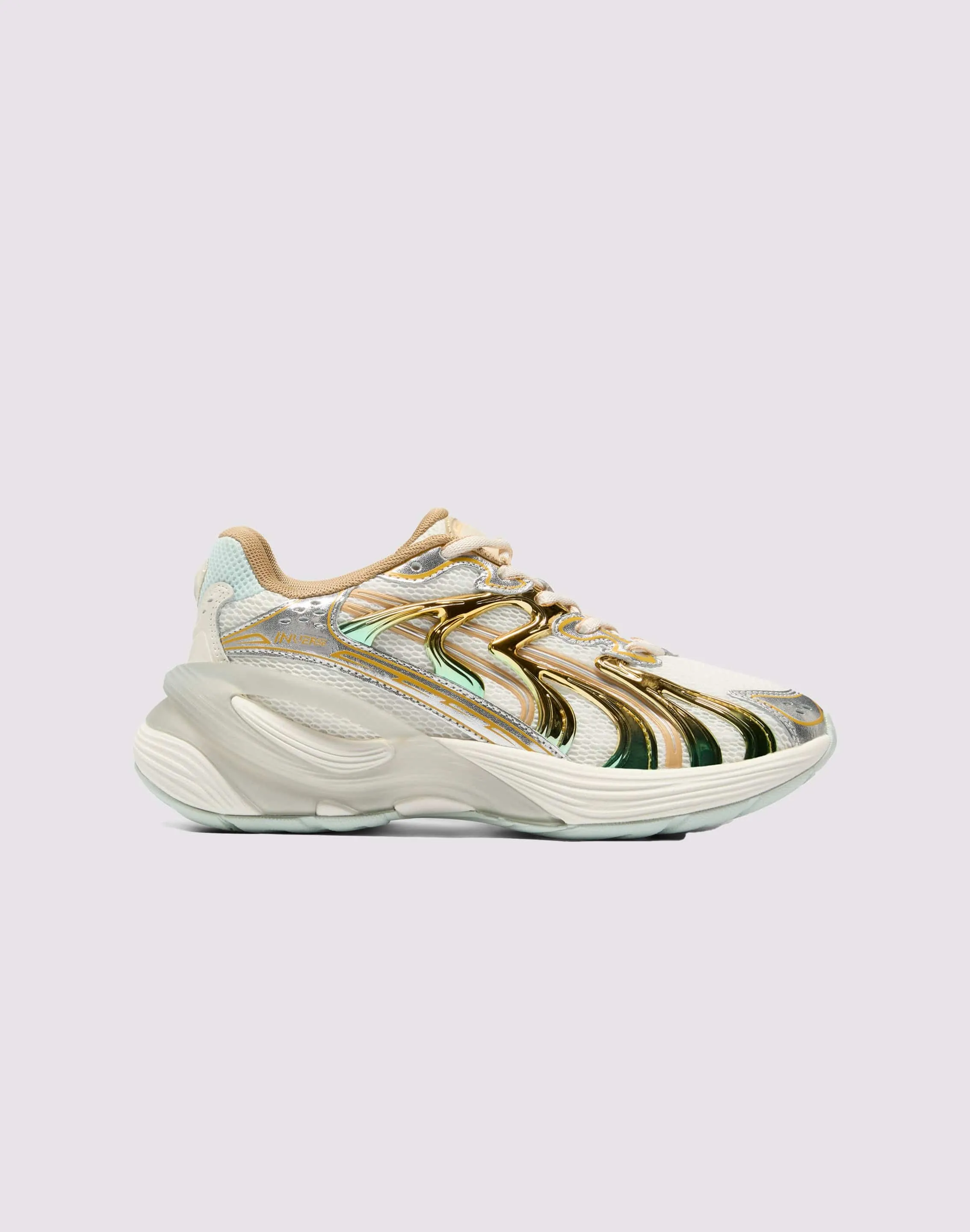 Puma Inverse Metallic "White/Gold" padded - tongue - softness shoes shock - dispersion