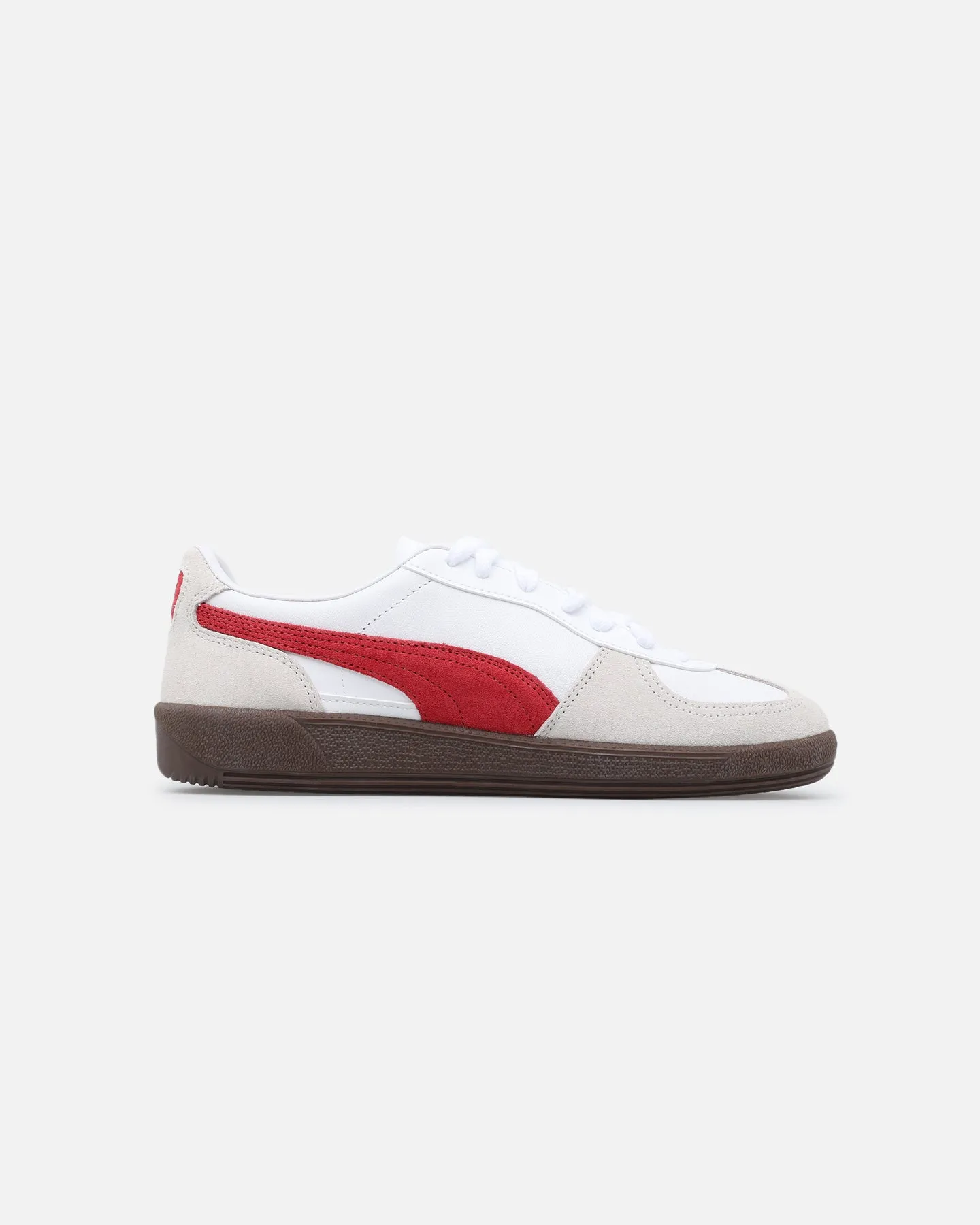 Puma Palermo Leather White/Red Bold Neon Mid Top